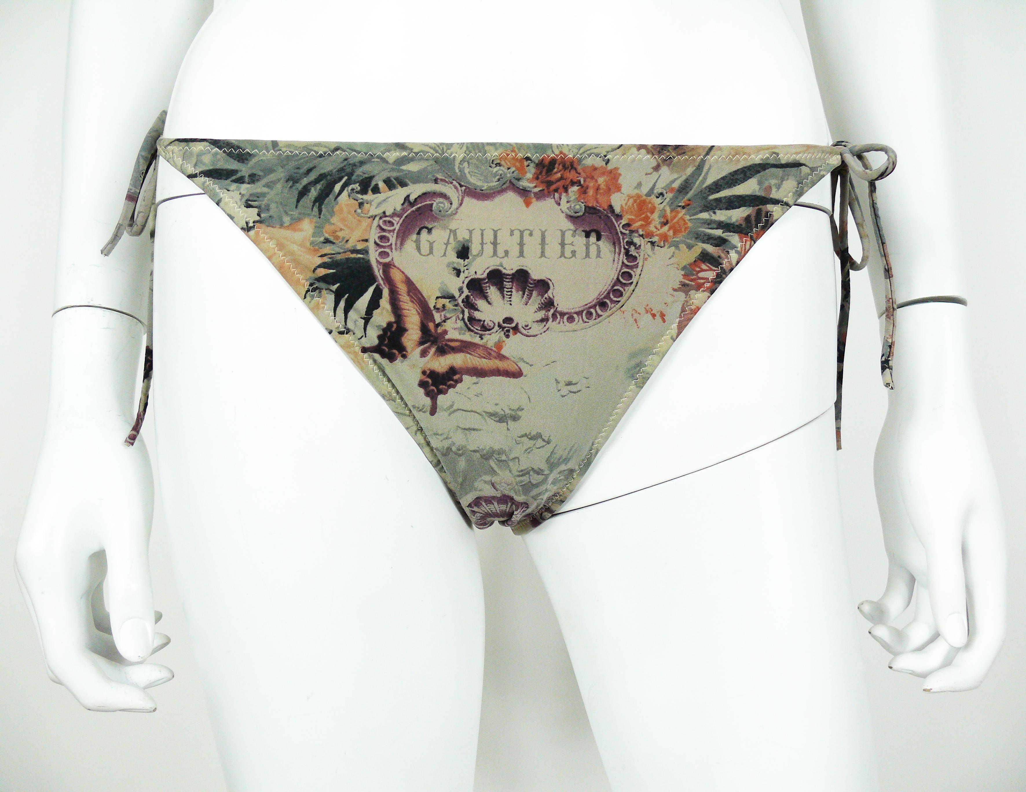 Jean Paul Gaultier Vintage Tropical Print Two Piece Bikini Swimsuit In Good Condition In Nice, FR