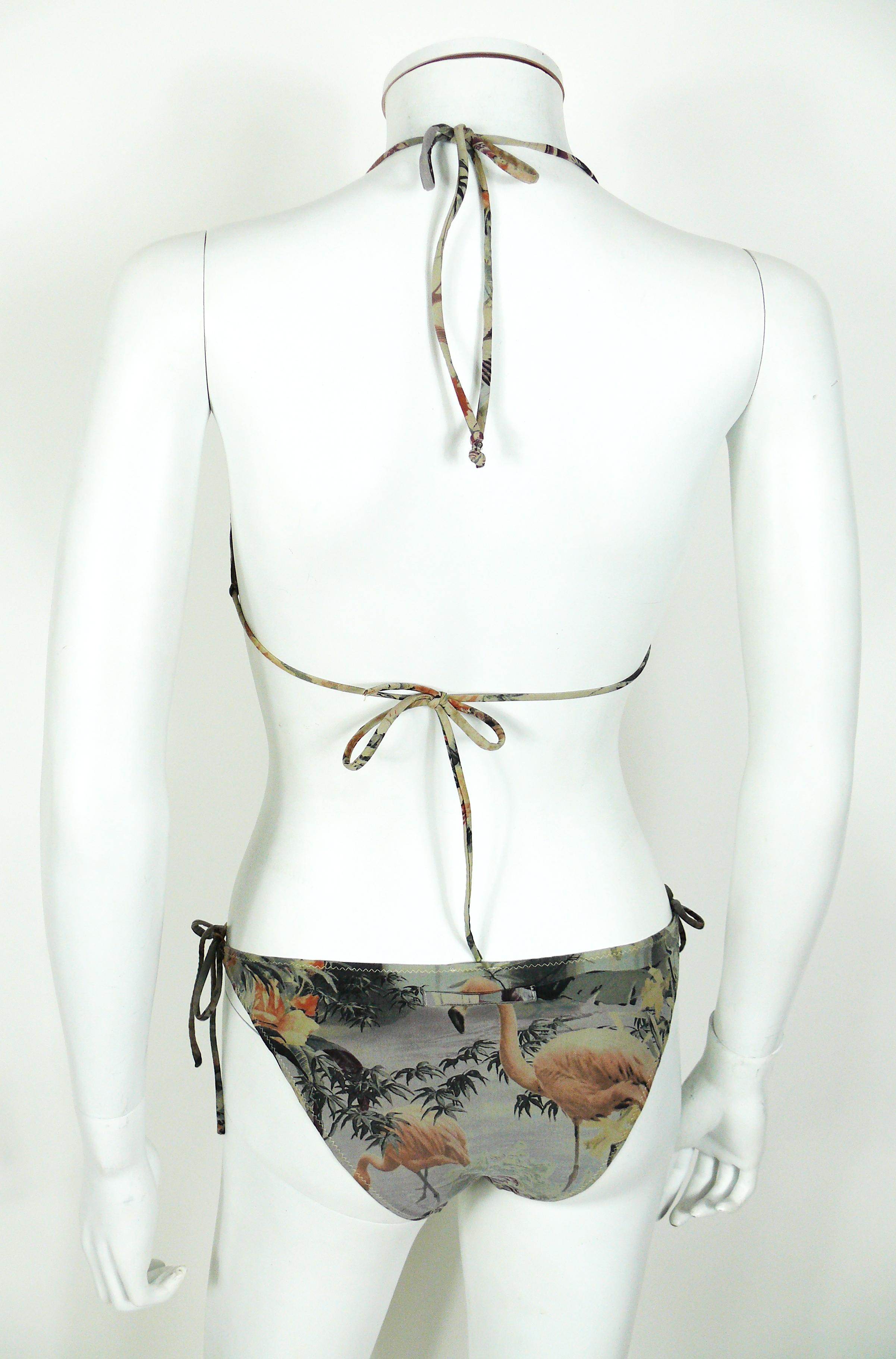 Women's Jean Paul Gaultier Vintage Tropical Print Two Piece Bikini Swimsuit