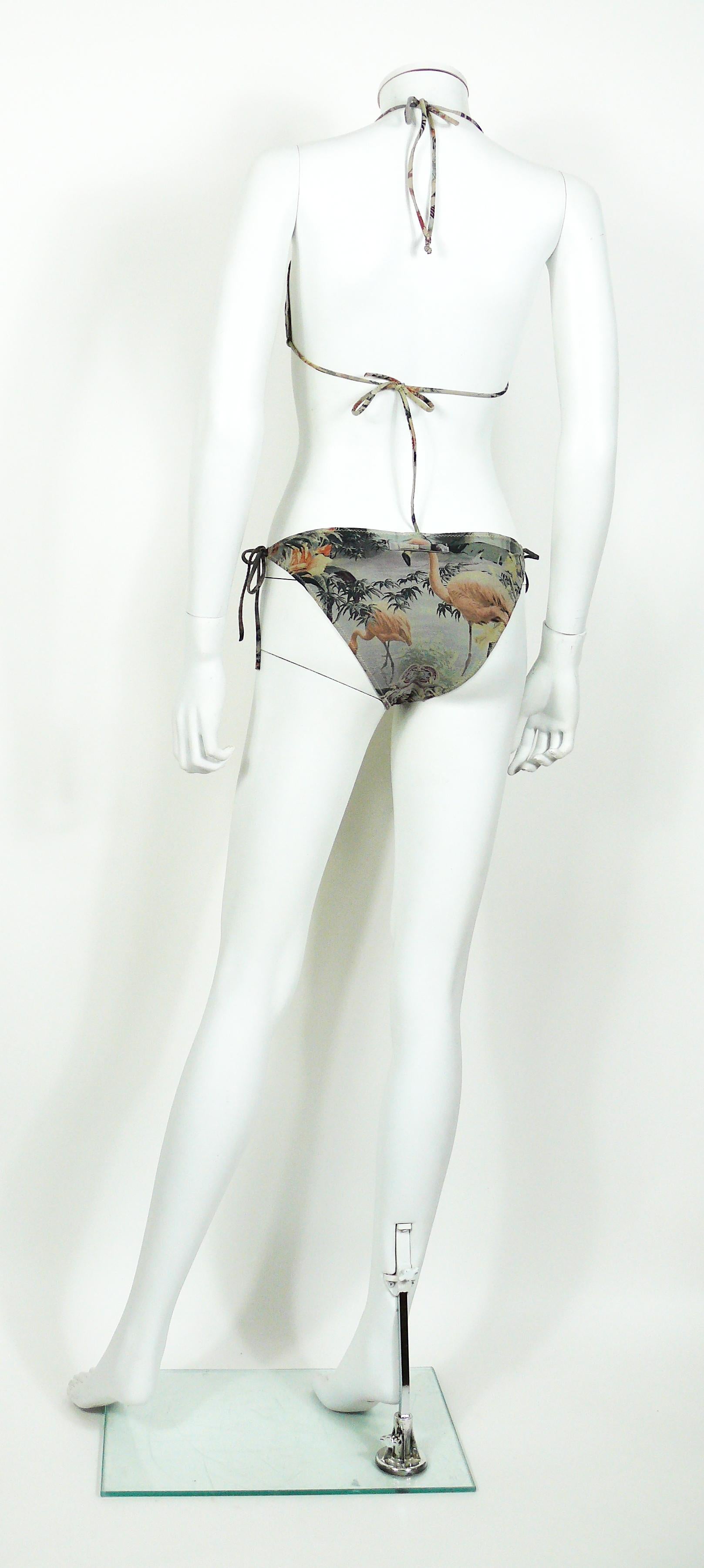 Jean Paul Gaultier Vintage Tropical Print Two Piece Bikini Swimsuit 1