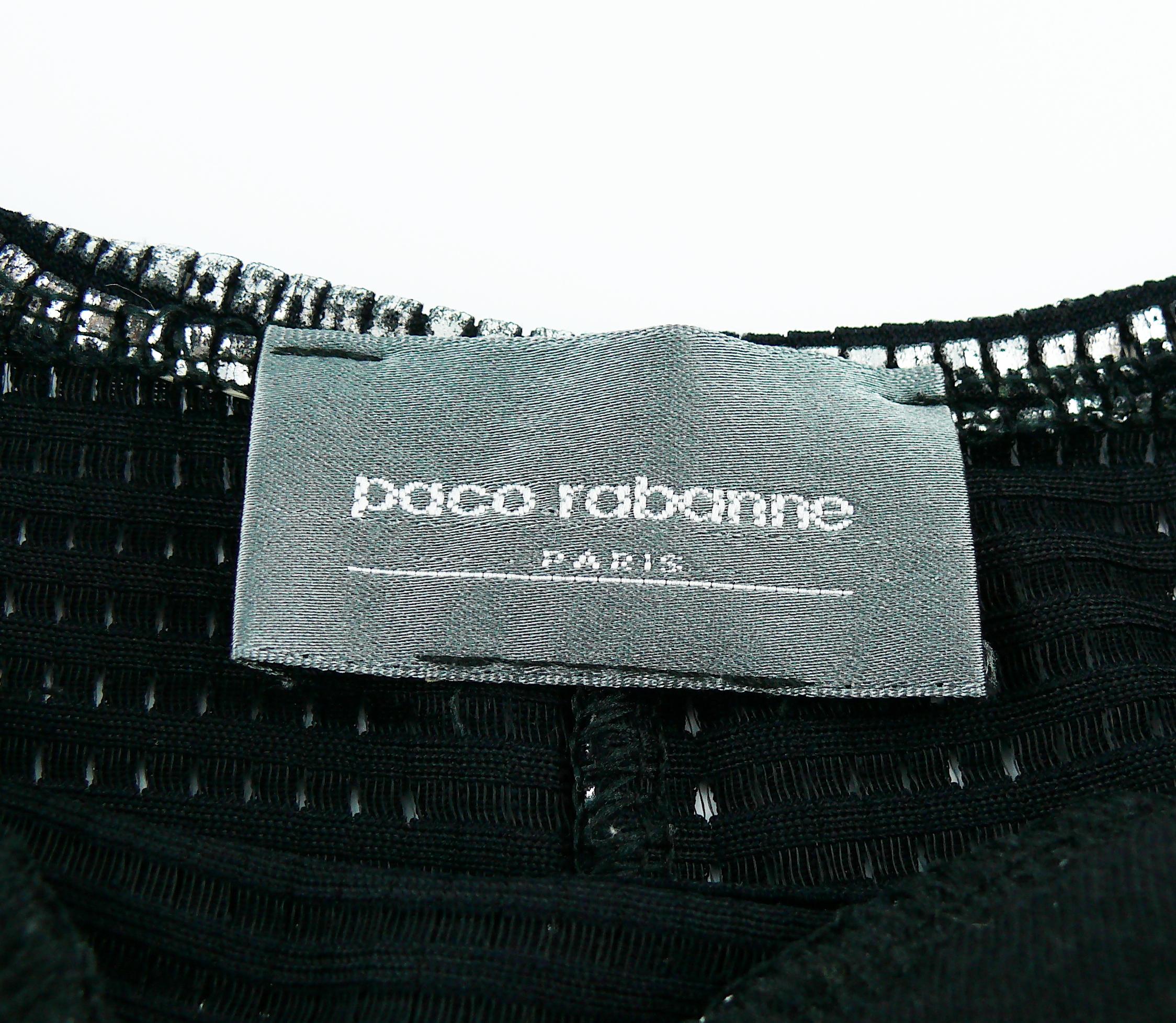 Women's Paco Rabanne Silver Foil Grid Mini Dress