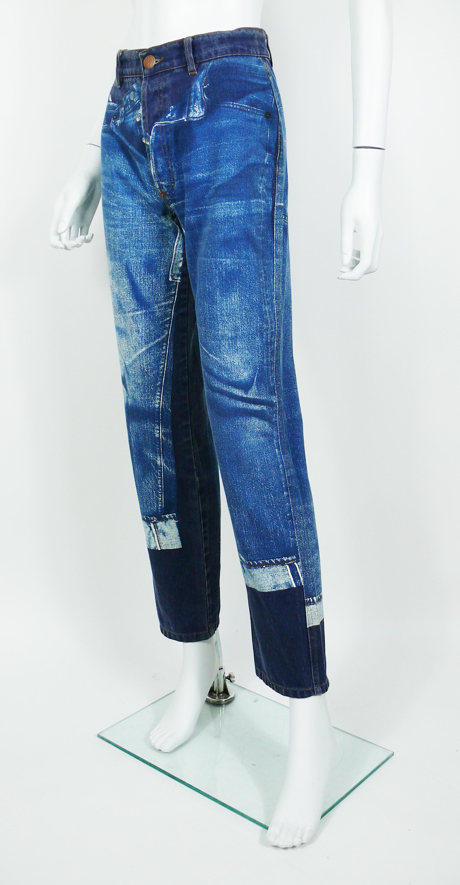 Women's Jean Paul Gaultier Vintage Trompe L'oeil Denim Pants Trousers