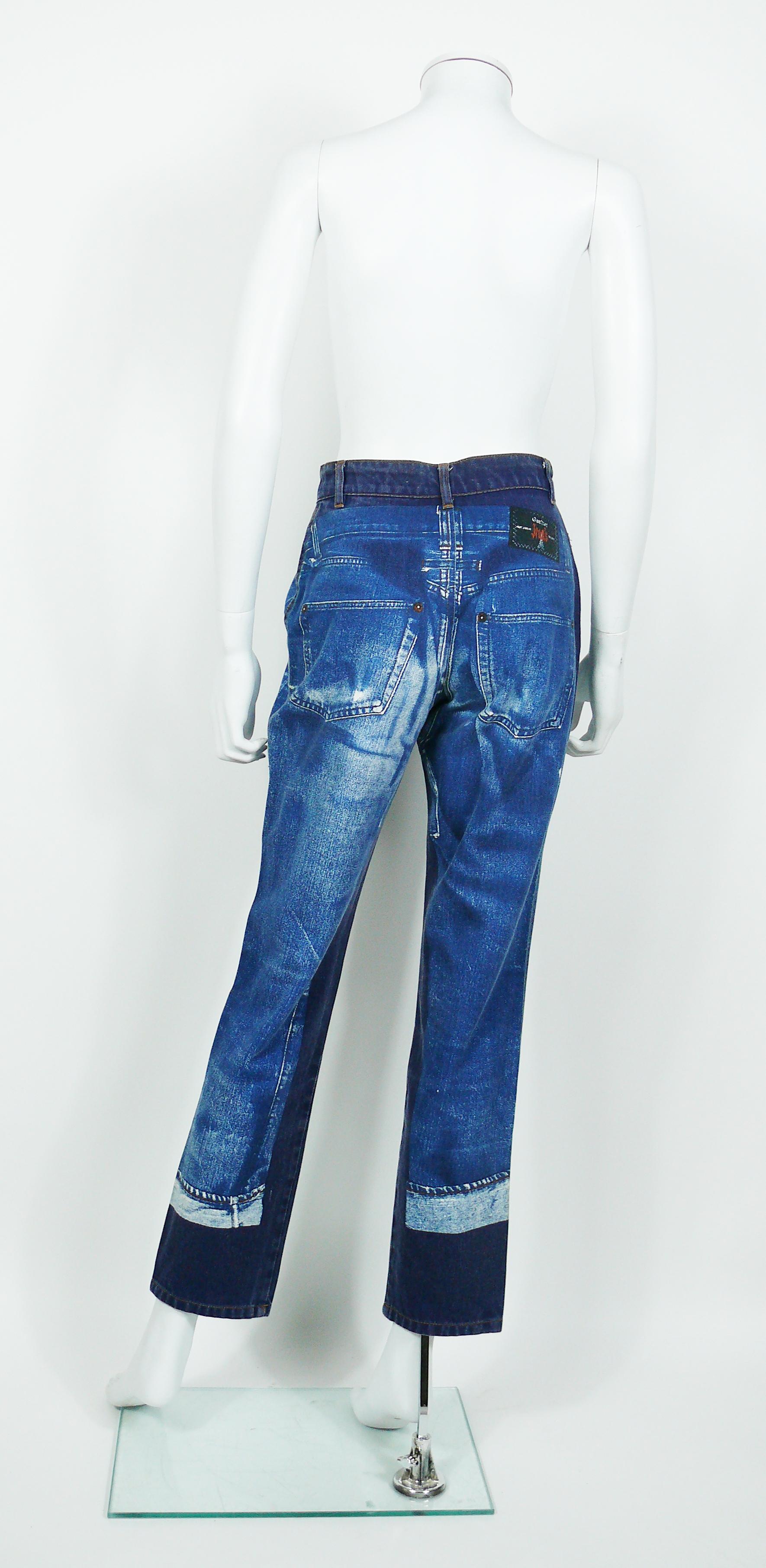 Jean Paul Gaultier Vintage Trompe L'oeil Denim Pants Trousers 3