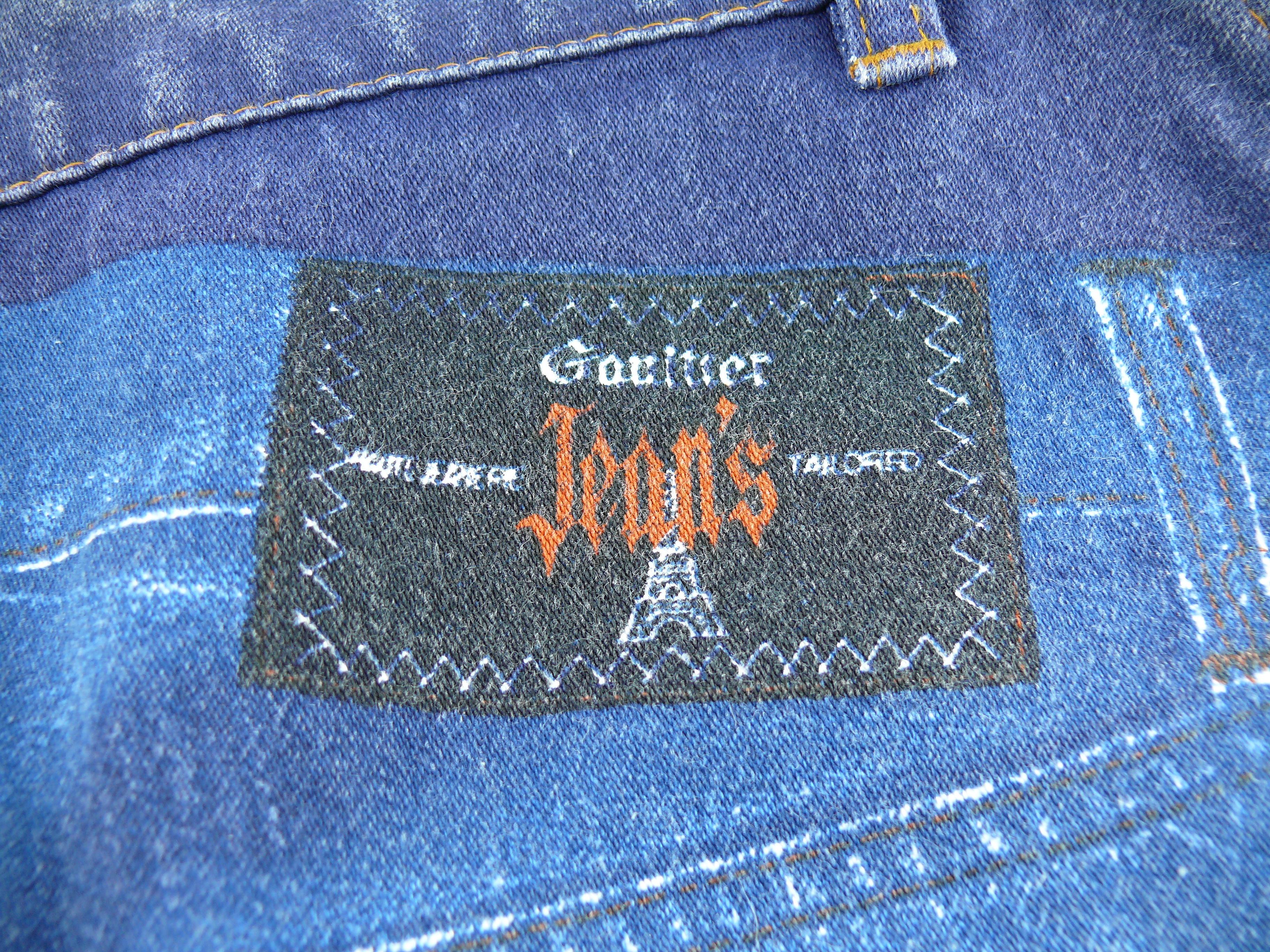 Jean Paul Gaultier Vintage Trompe L'oeil Denim Pants Trousers 5