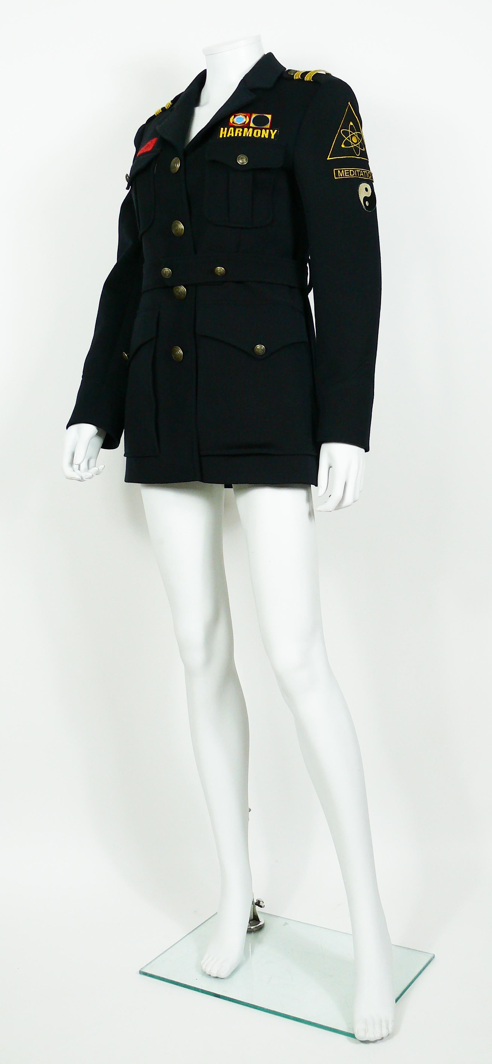 Black Moschino Vintage Military Style Harmony Jacket USA Size 8