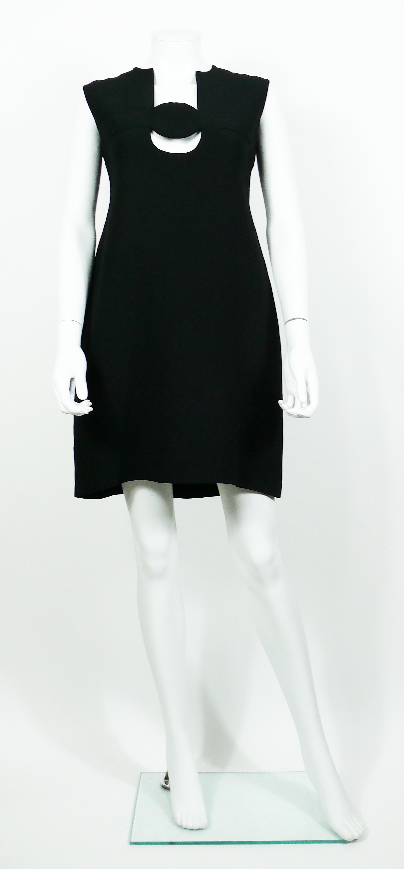 black dress with circle cut out