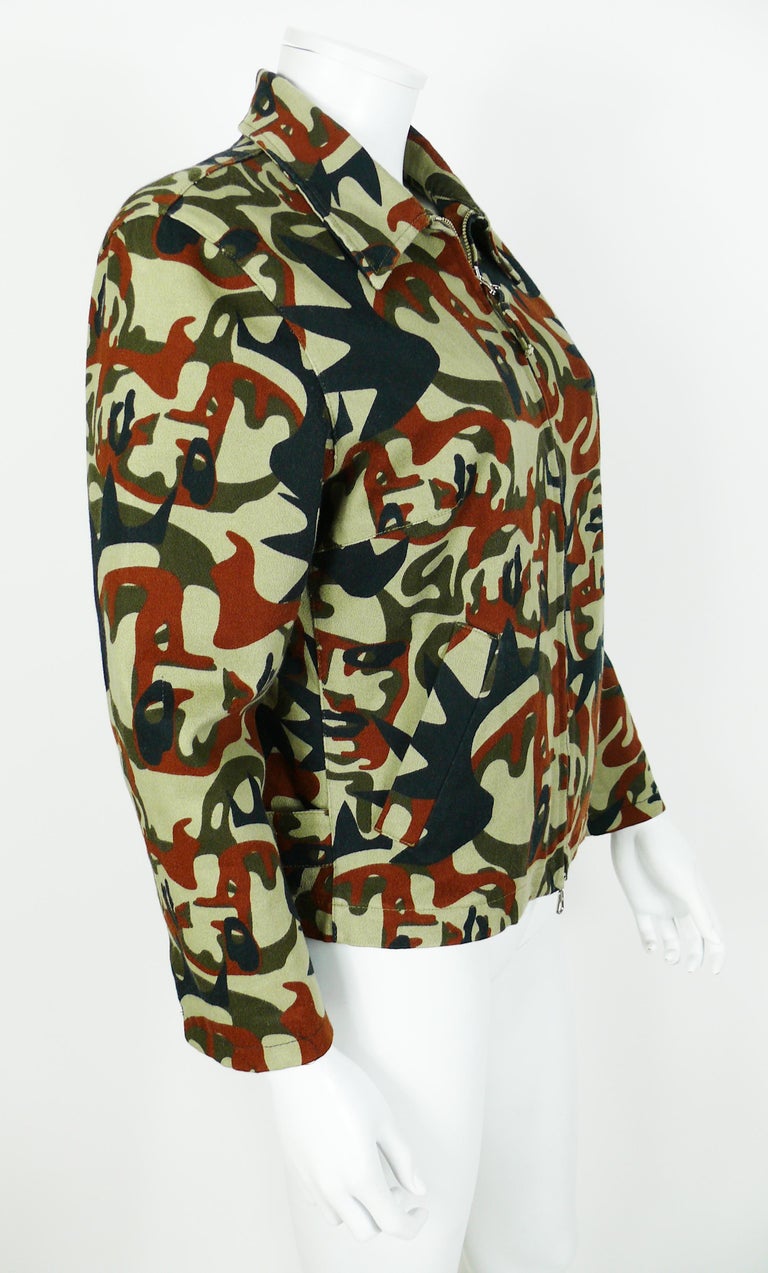 Jean Paul Gaultier Vintage Camouflage Faces Jacket US Size 10 at 1stDibs