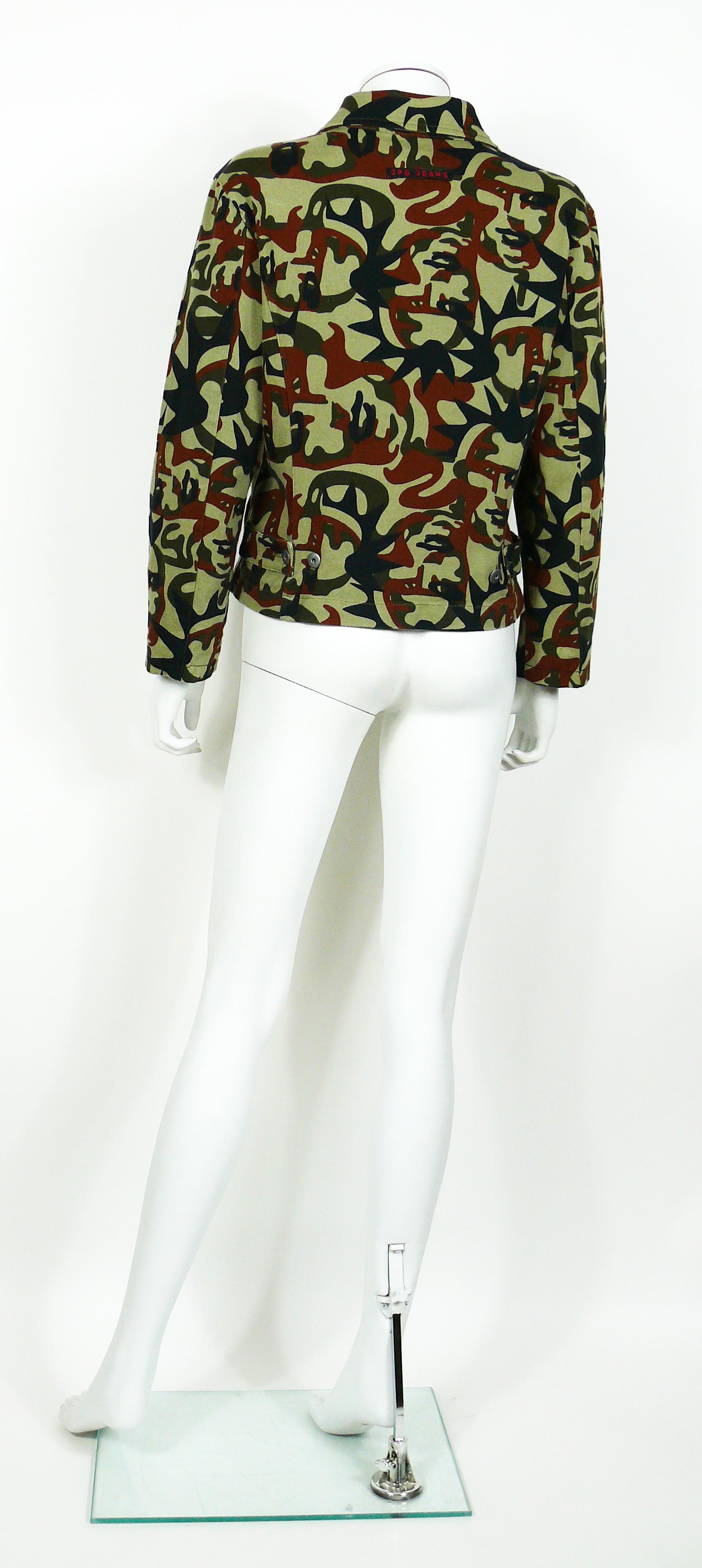 Women's Jean Paul Gaultier Vintage Camouflage Faces Jacket US Size 10