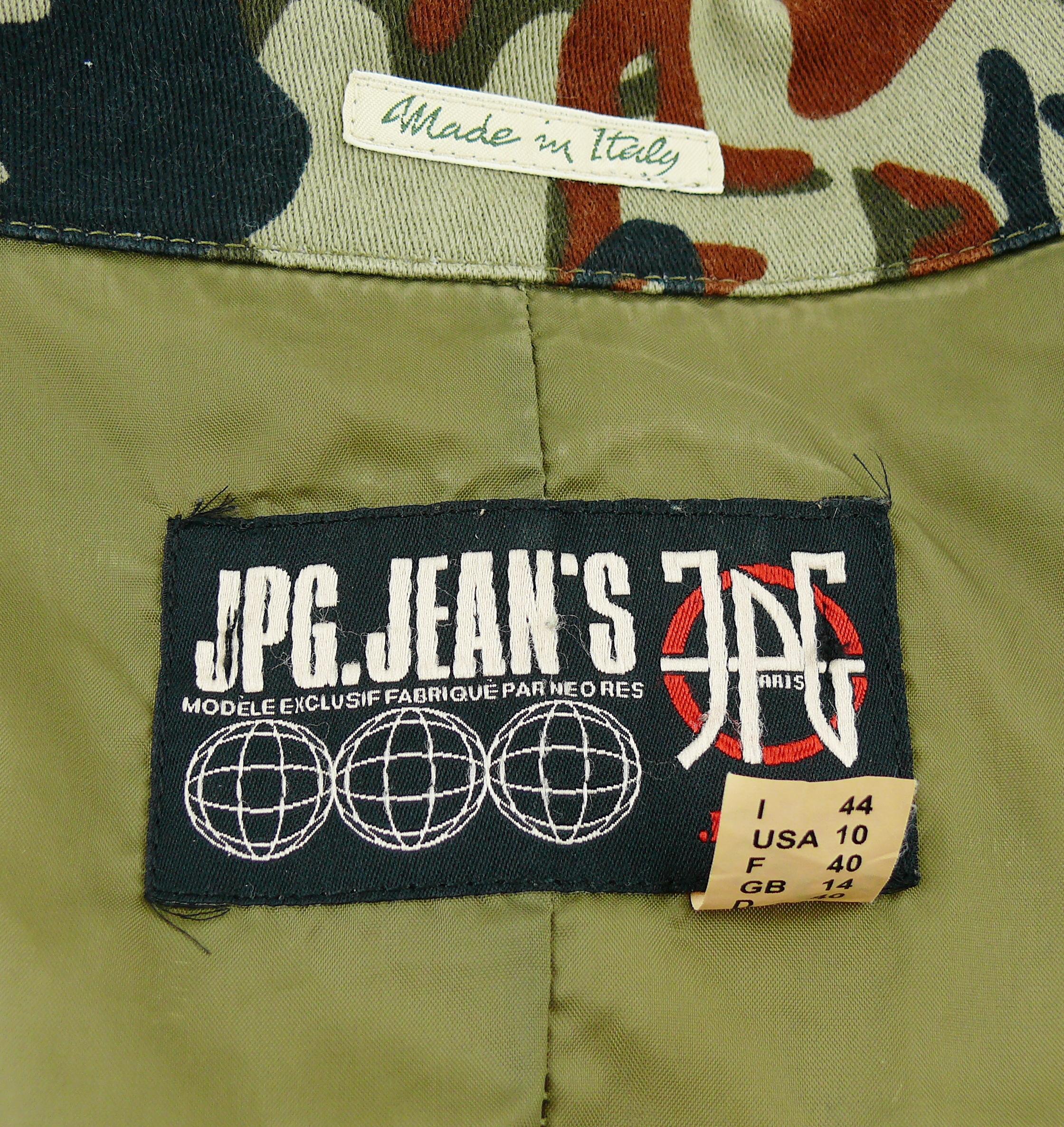 Jean Paul Gaultier Vintage Camouflage Faces Jacket US Size 10 2