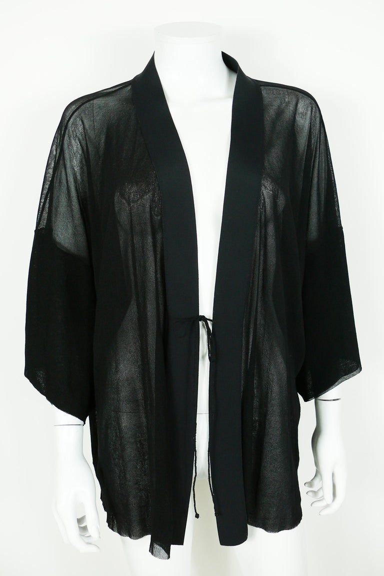 Jean Paul Gaultier Vintage Black Sheer Kimono Blouse at 1stDibs
