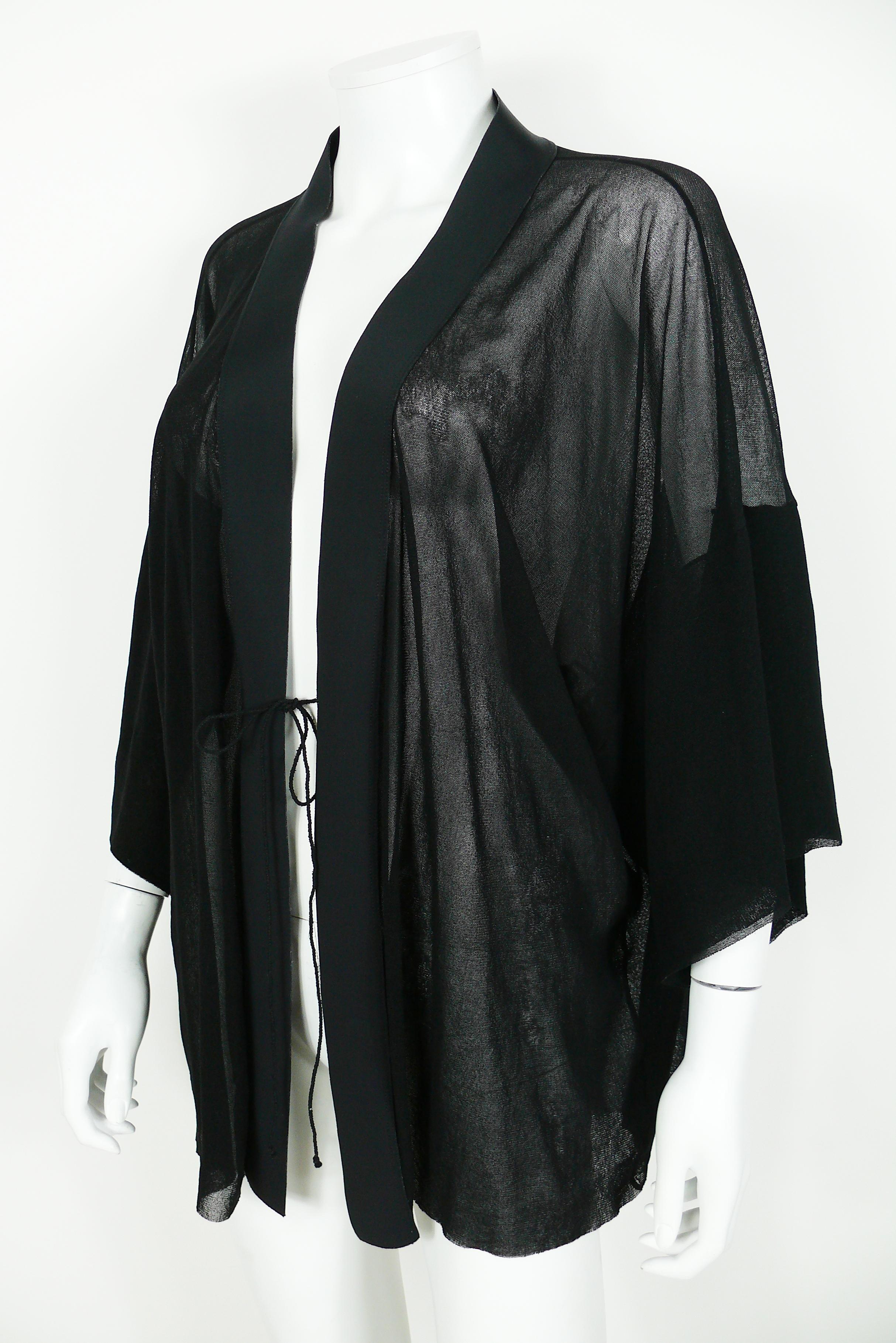 Women's Jean Paul Gaultier Vintage Black Sheer Kimono Blouse