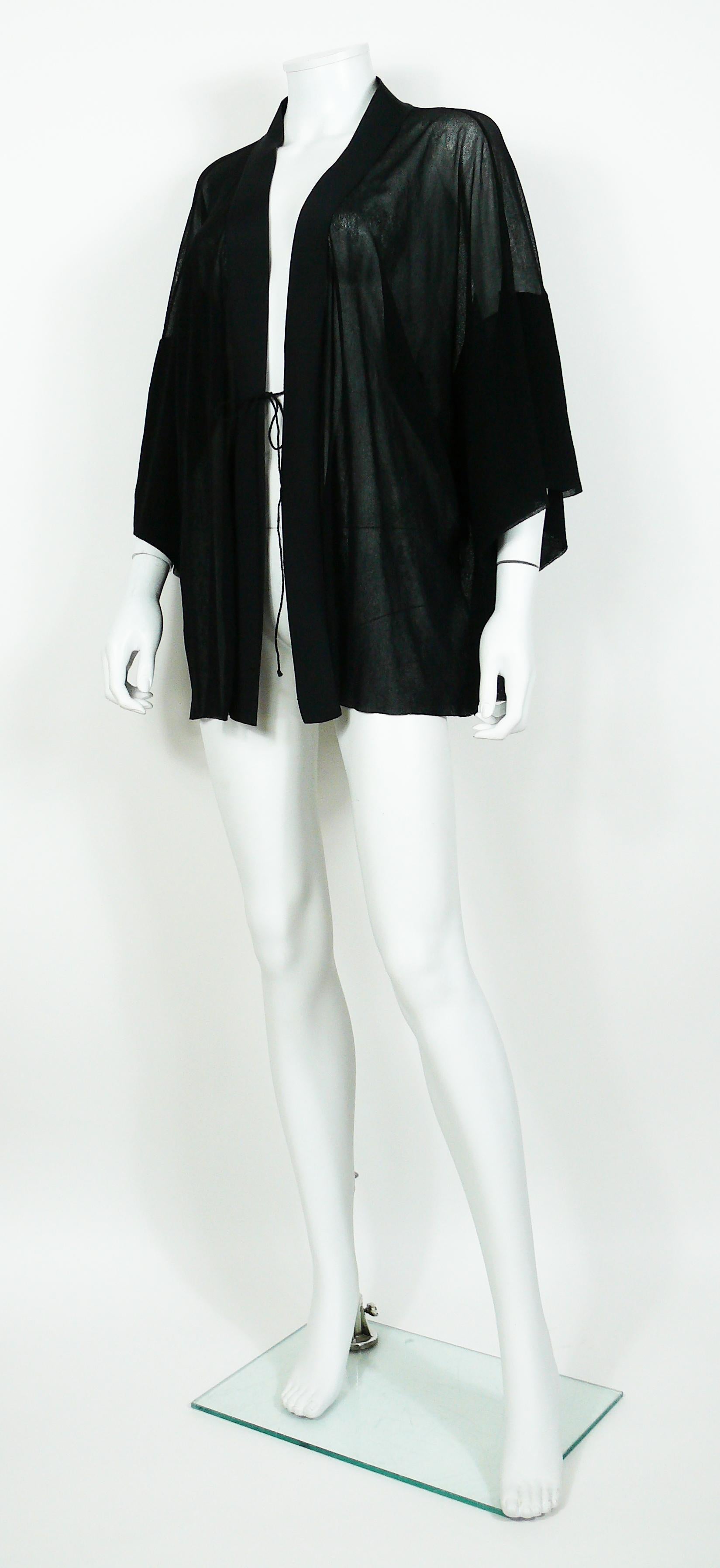 Jean Paul Gaultier Vintage Black Sheer Kimono Blouse 1