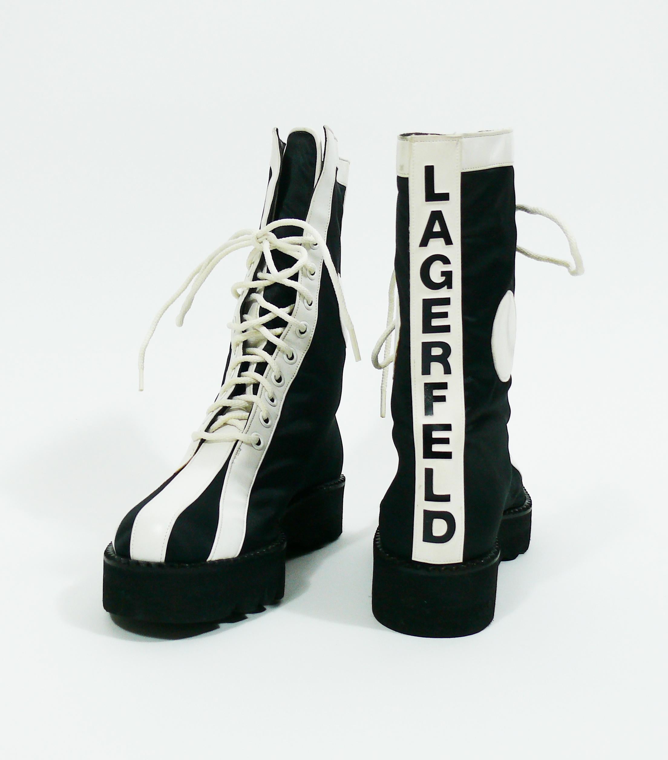 karl lagerfeld black combat boots
