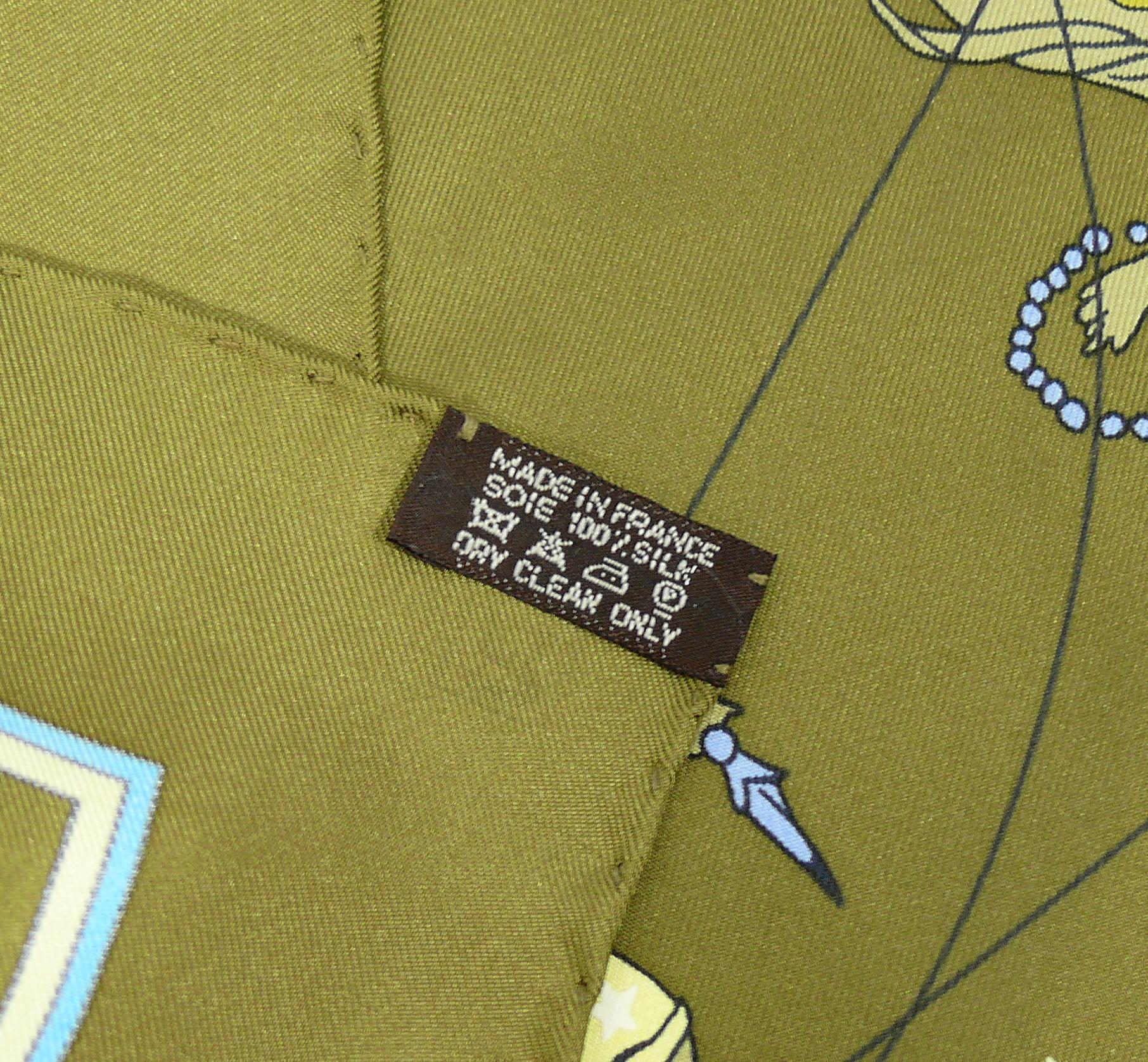 Hermes by Loic Dubigeon Hemisphaerium Coeli Boreale Vintage Silk Carre Scarf 4