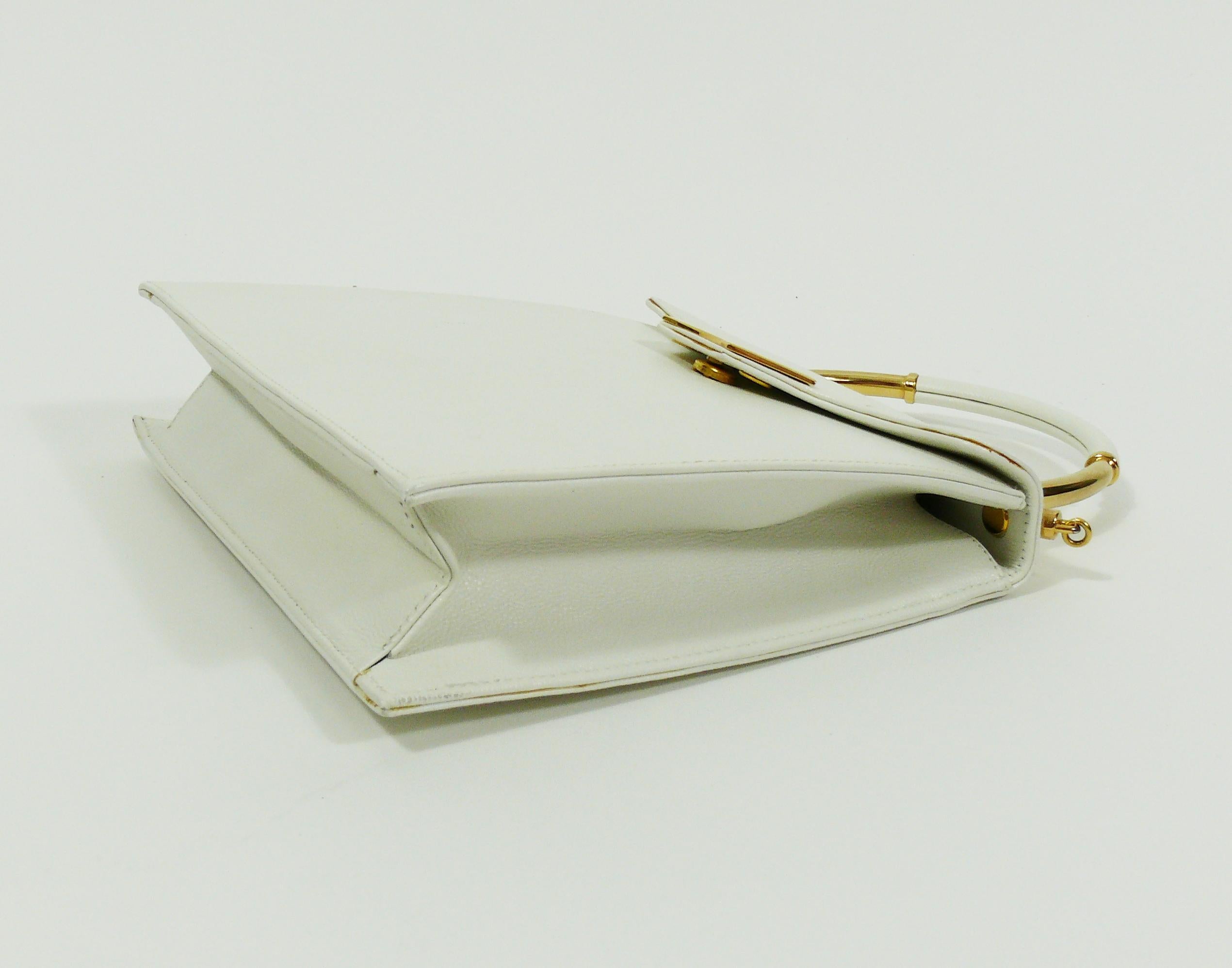 Women's Karl Lagerfeld Vintage White Grained Leather Handbag