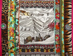 Hermes by Aline Honore Cashmere Silk La Femme Aux Semelles de Vent GM Shawl 2009