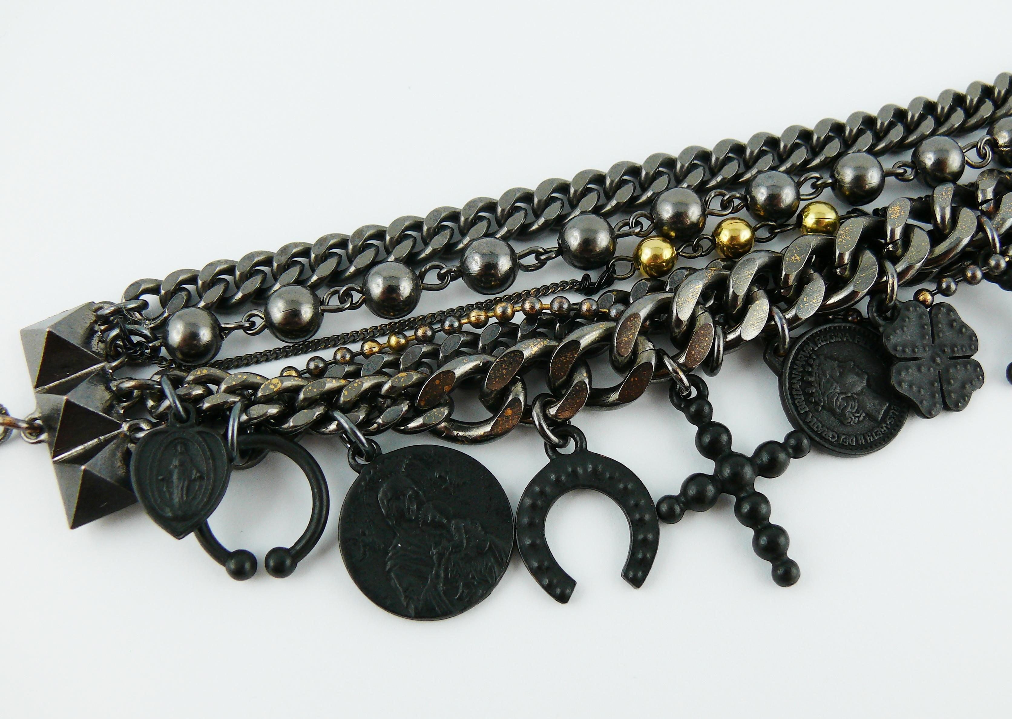 Women's Jean Paul Gaultier Multi Chain Gothic Charm Bracelet