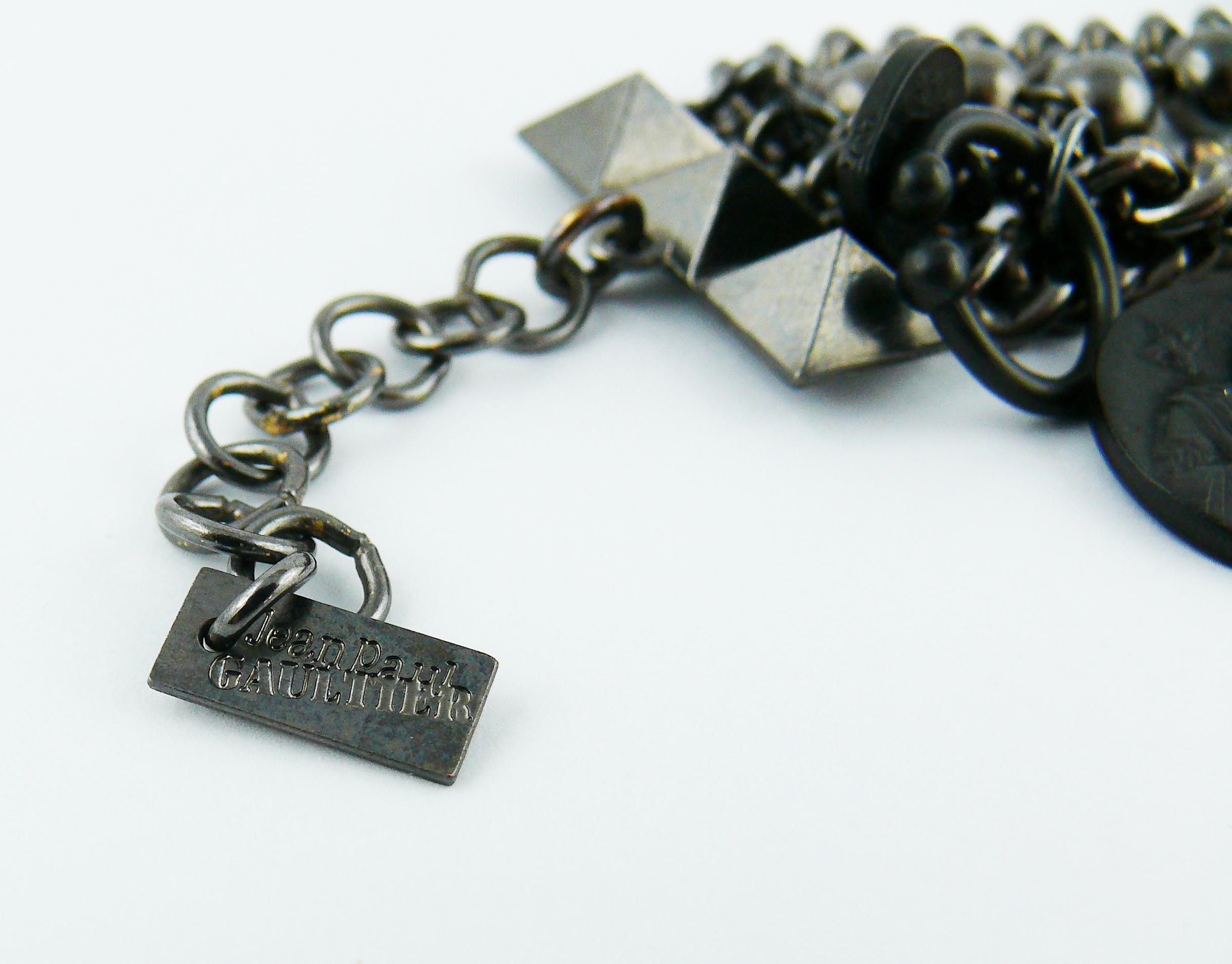 Jean Paul Gaultier Multi Chain Gothic Charm Bracelet 7