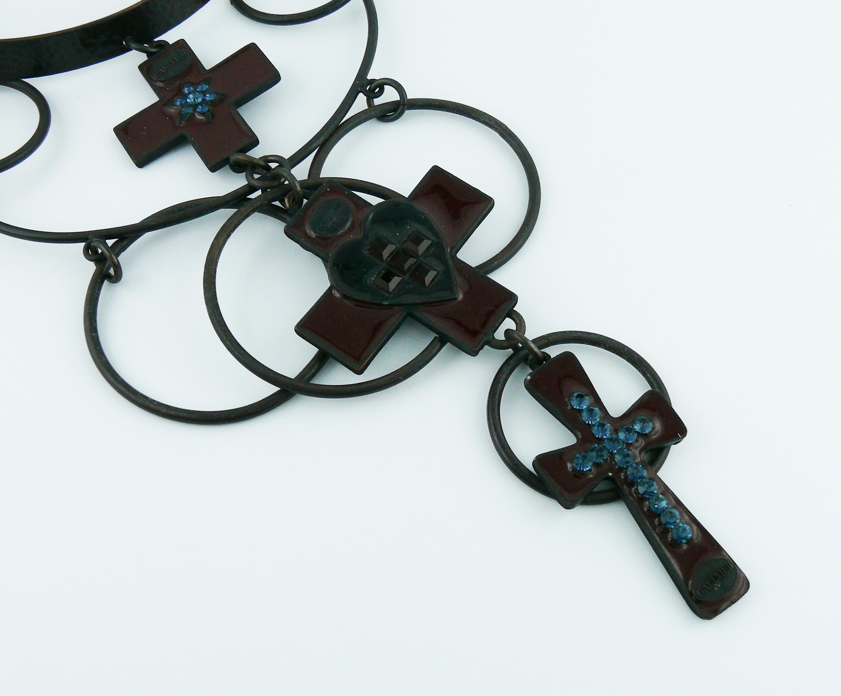 Jean Paul Gaultier Vintage Gothic Cross Choker Necklace In Excellent Condition In Nice, FR