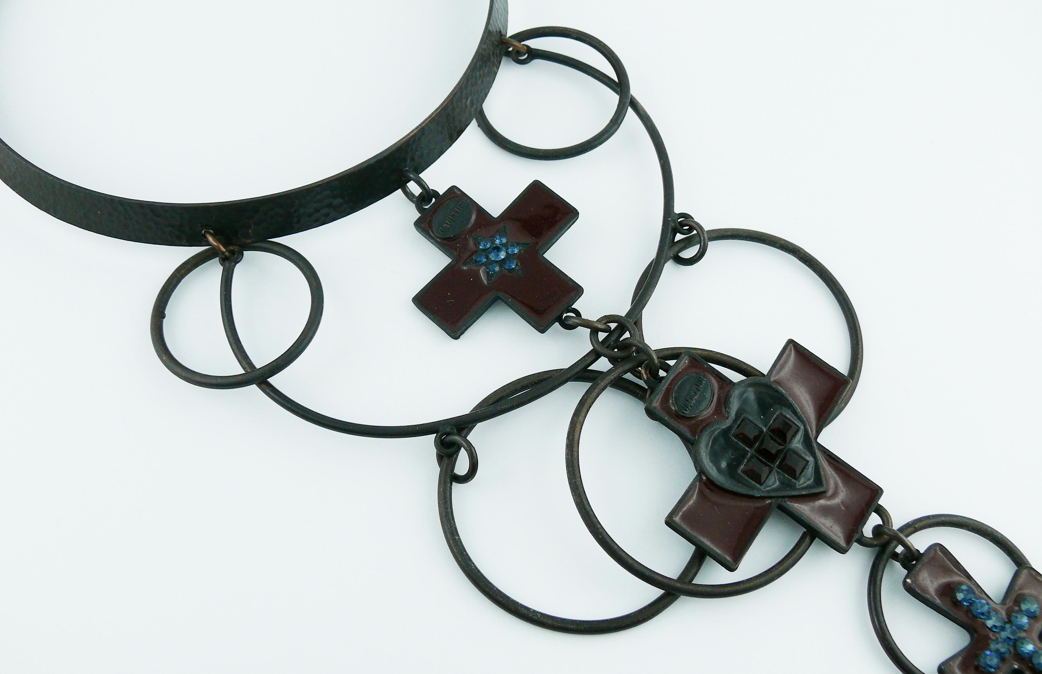 Women's Jean Paul Gaultier Vintage Gothic Cross Choker Necklace