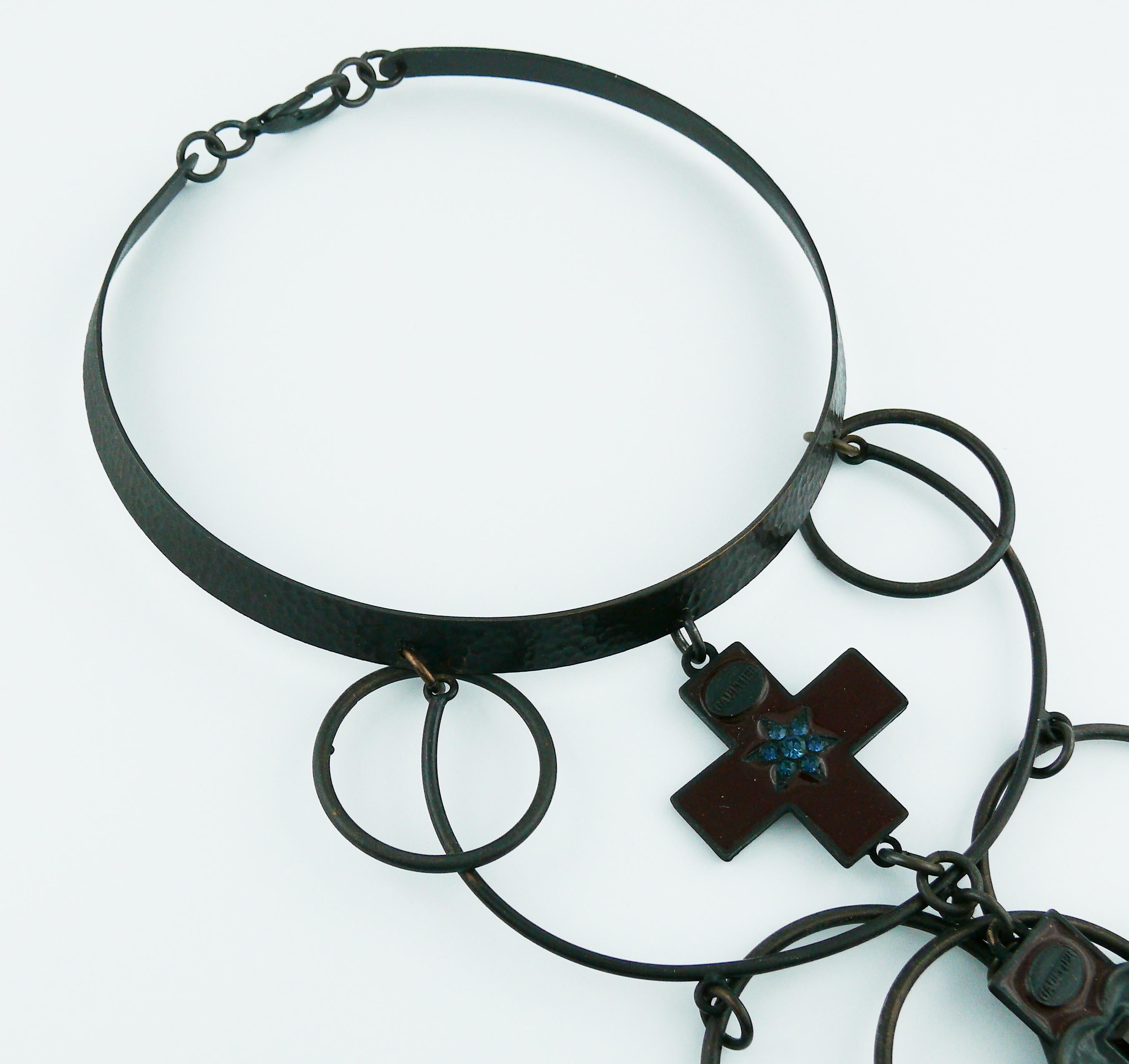 Jean Paul Gaultier Vintage Gothic Cross Choker Necklace 1