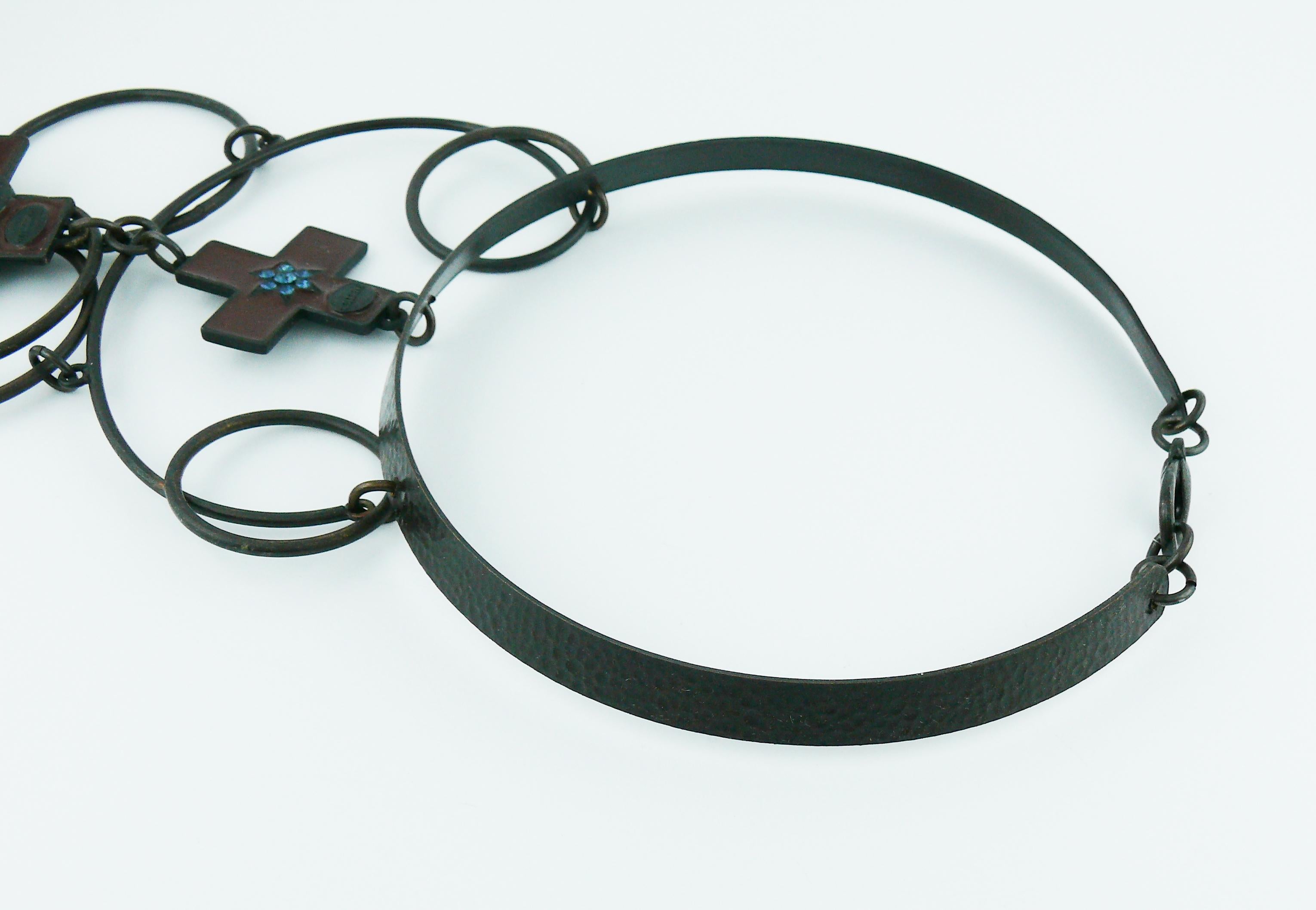 Jean Paul Gaultier Vintage Gothic Cross Choker Necklace 4
