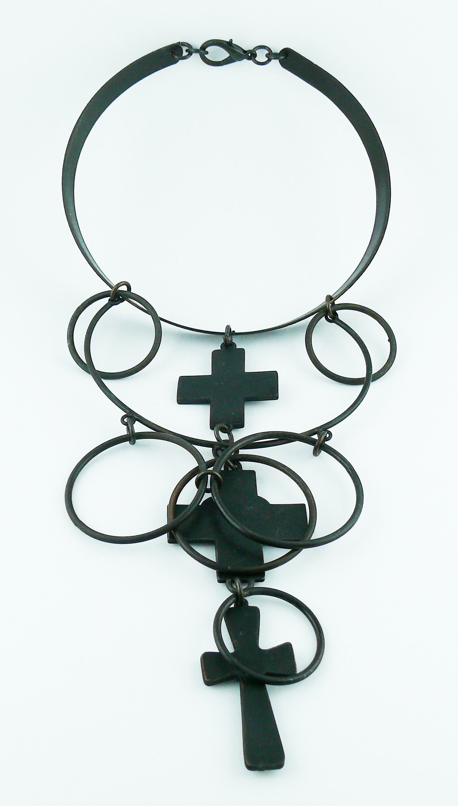 Jean Paul Gaultier Vintage Gothic Cross Choker Necklace 10