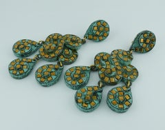 Satellite Paris Vintage Massive Verdigris Chandelier Earrings