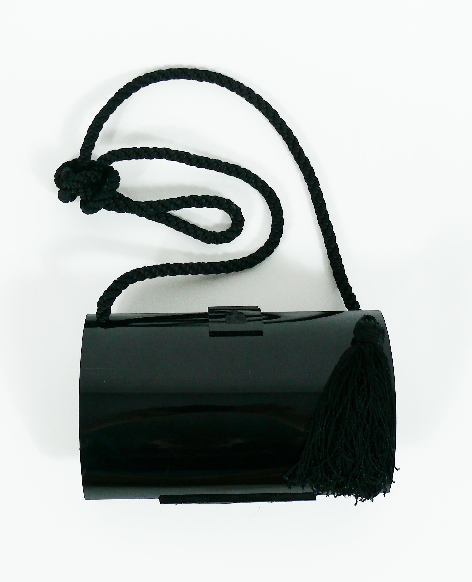 Black Lanvin Vintage Tassel Minaudiere Shoulder Bag