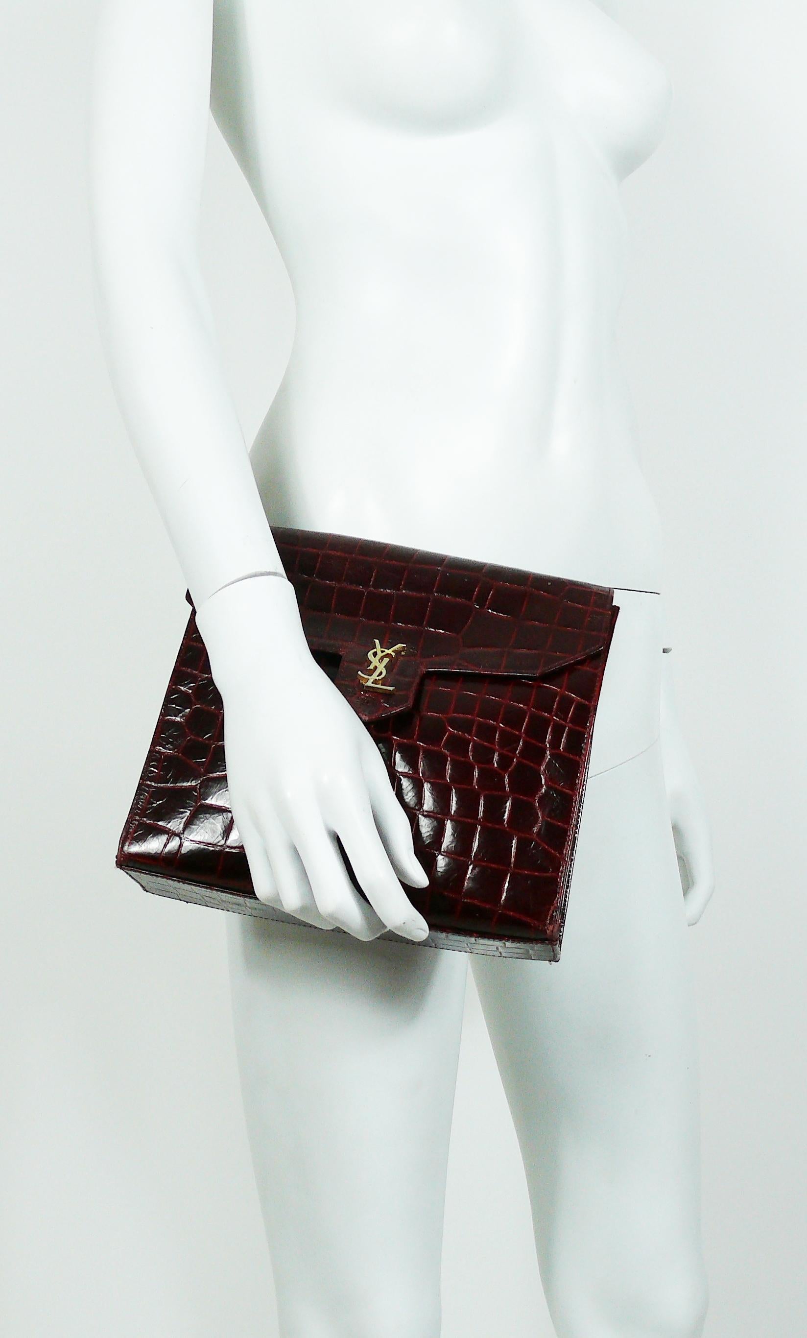 ysl embossed clutch