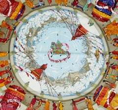 Hermes Vintage Silk Carre Scarf Prieres au Vent by Dimitri Rybaltchenko