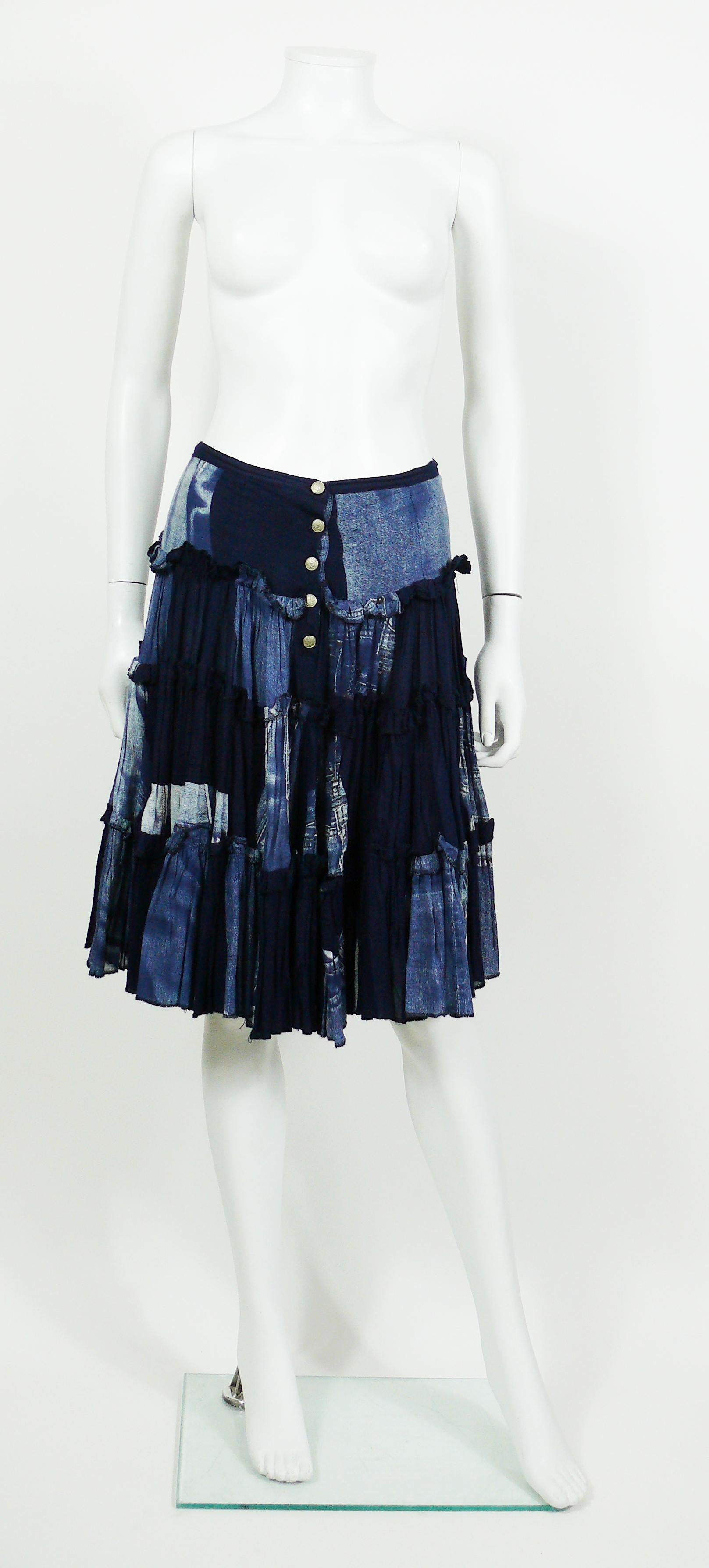 jean ruffle skirt