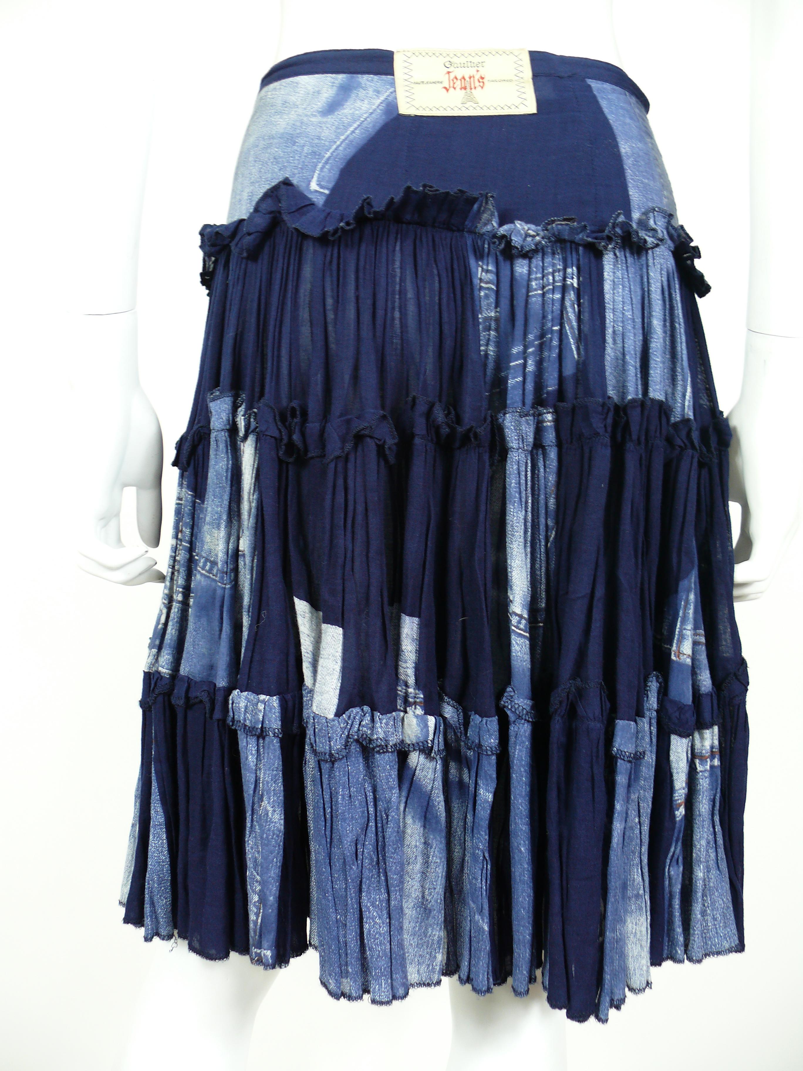 Women's Jean Paul Gaultier Vintage Trompe L'oeil Ruffle Skirt