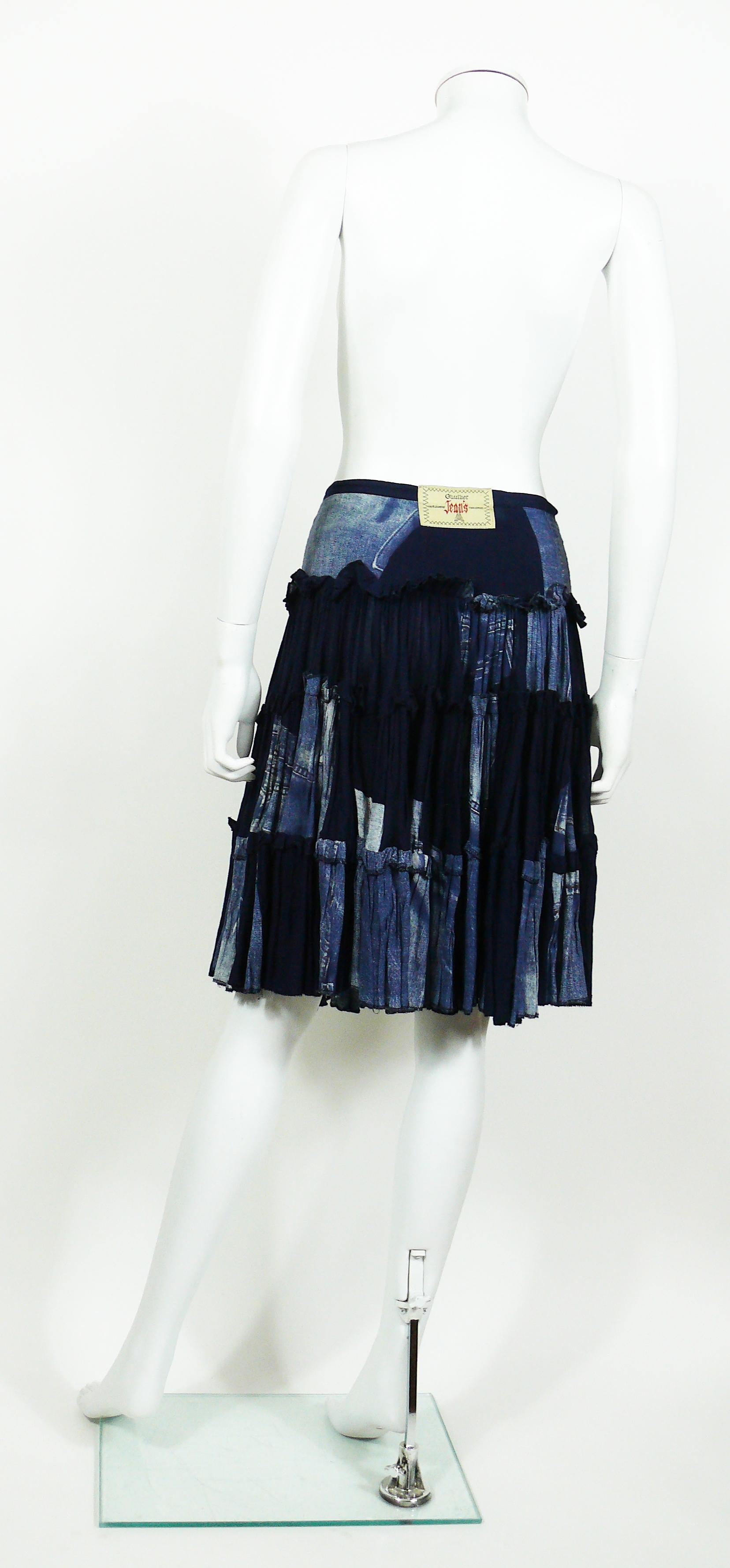 Jean Paul Gaultier Vintage Trompe L'oeil Ruffle Skirt In Excellent Condition In Nice, FR