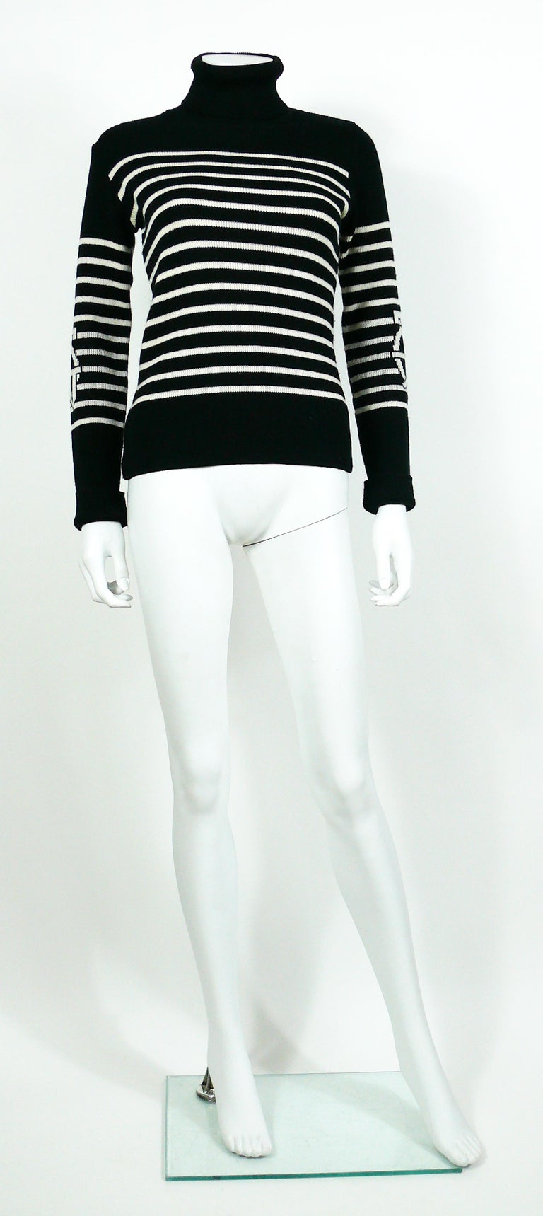 Vintage Jean Paul Gaultier Matelot Striped Zip Up Sweatshirt Womens Size S