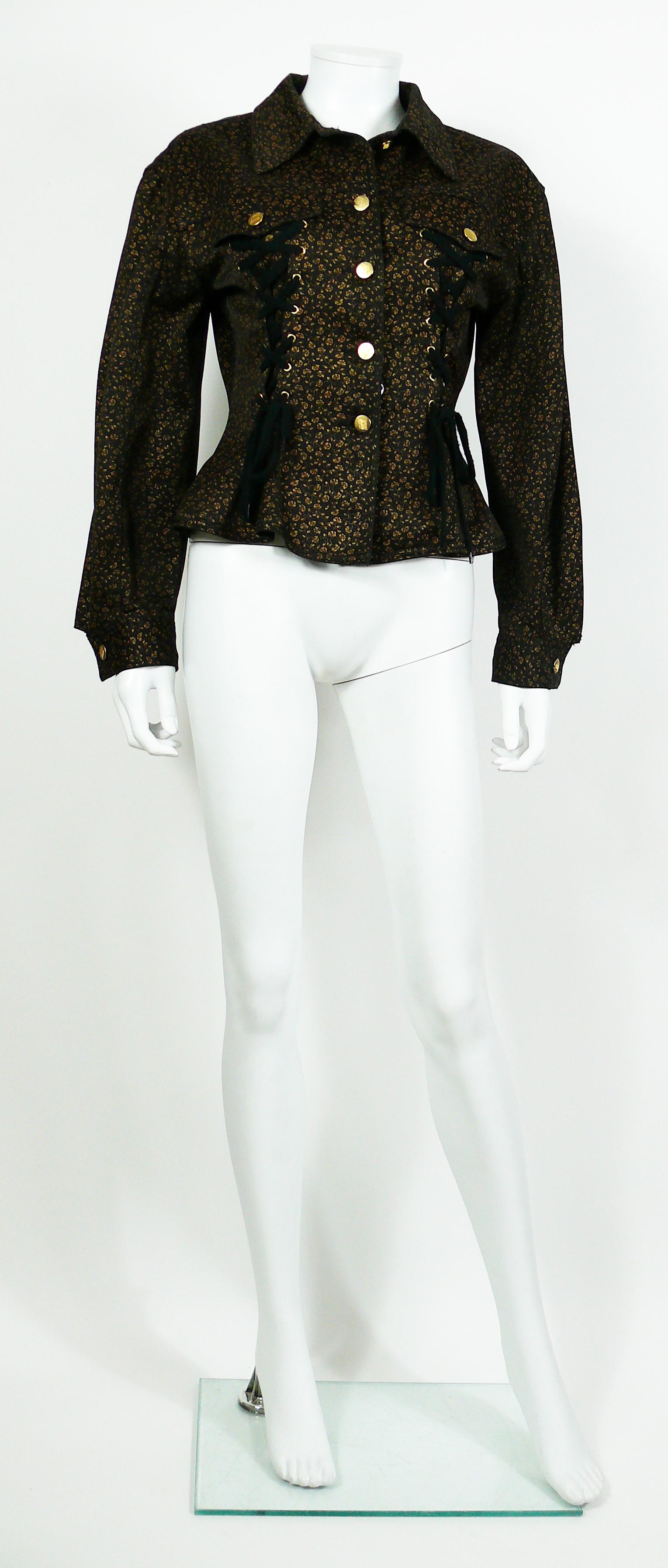 Black Jean Paul Gaultier Junior Vintage Iconic Corset Style Jacket For Sale