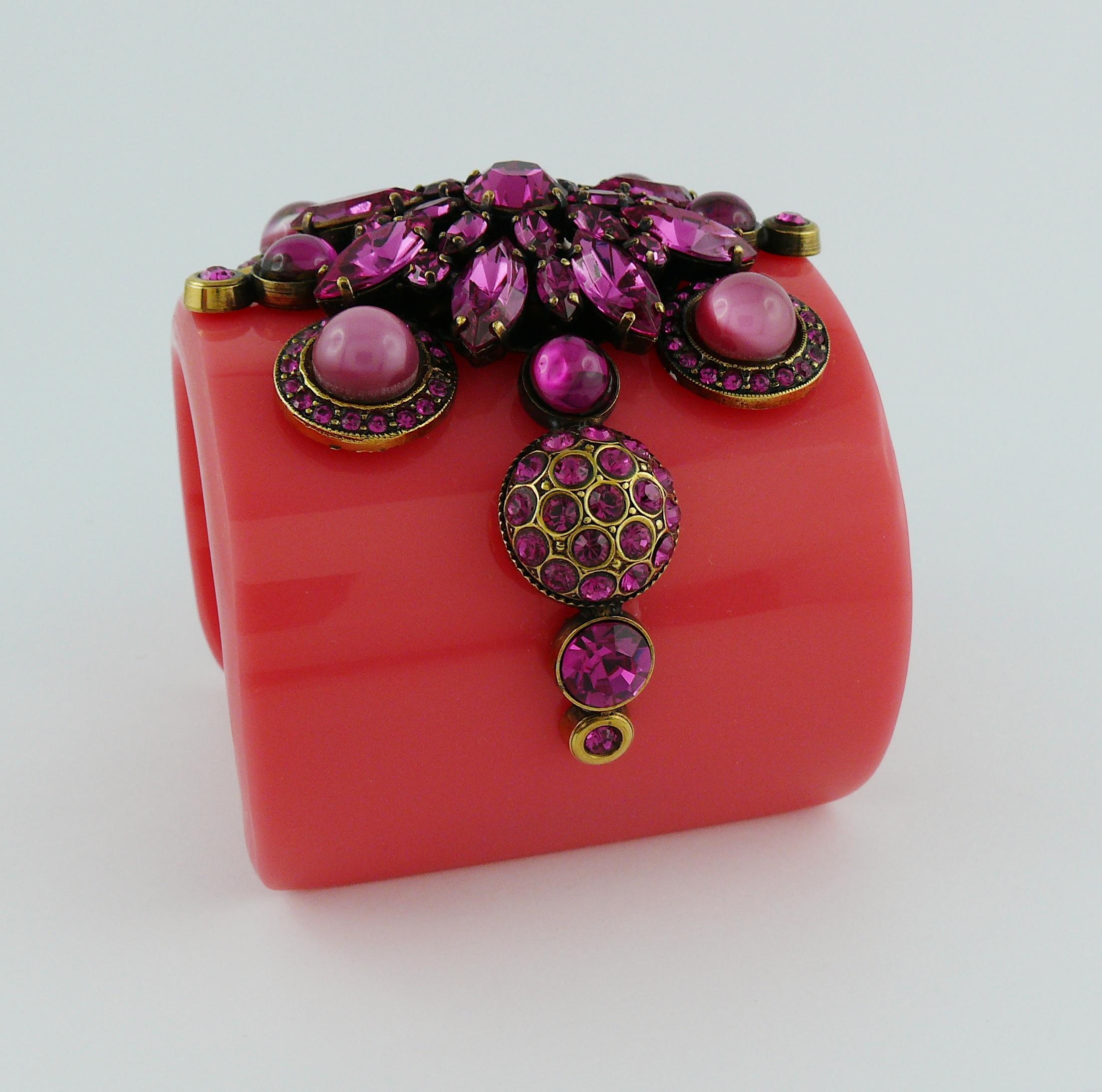 Women's Emilion Pucci Spring Summer 2012 Jewelled Pink Resin Cuff Bracelet