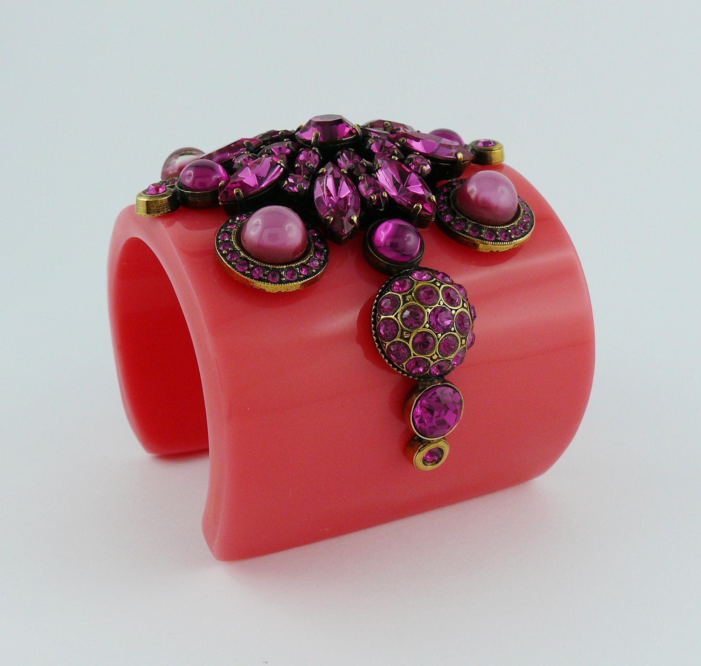 Emilion Pucci Spring Summer 2012 Jewelled Pink Resin Cuff Bracelet 1