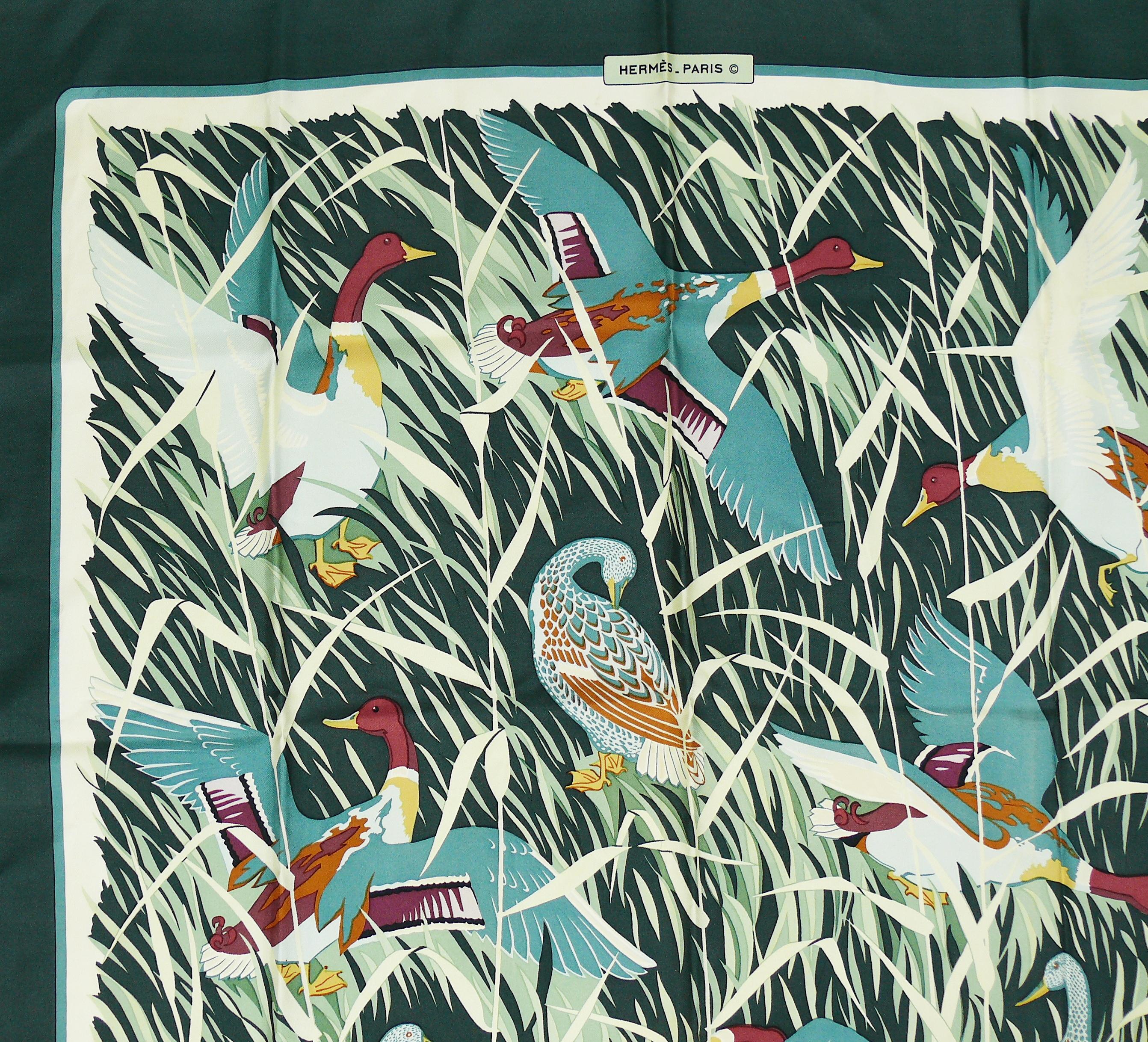 Hermes Vintage Silk Carre Scarf Cols Verts by Christiane Vauzelles 2