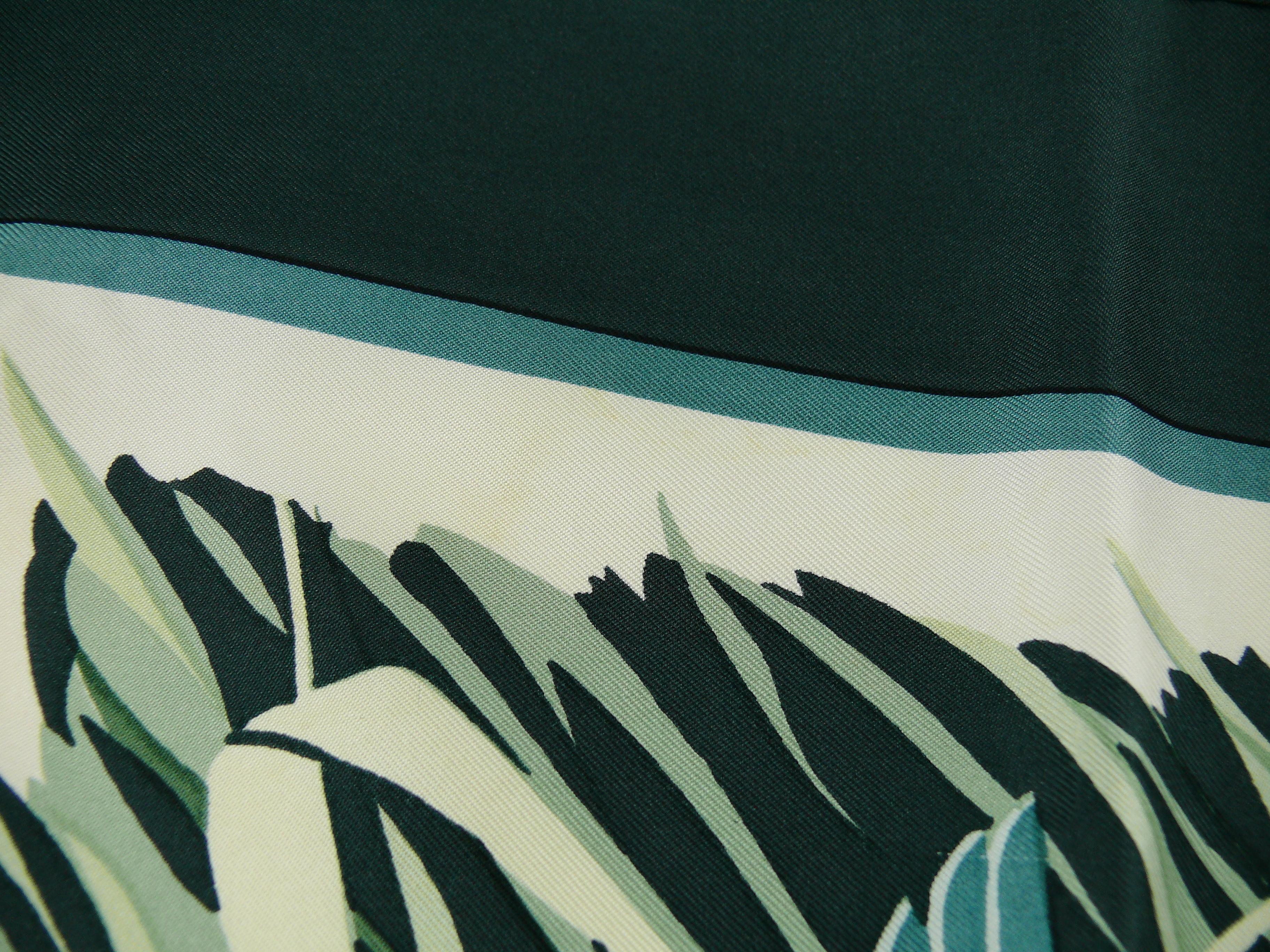 Hermes Vintage Silk Carre Scarf Cols Verts by Christiane Vauzelles 5