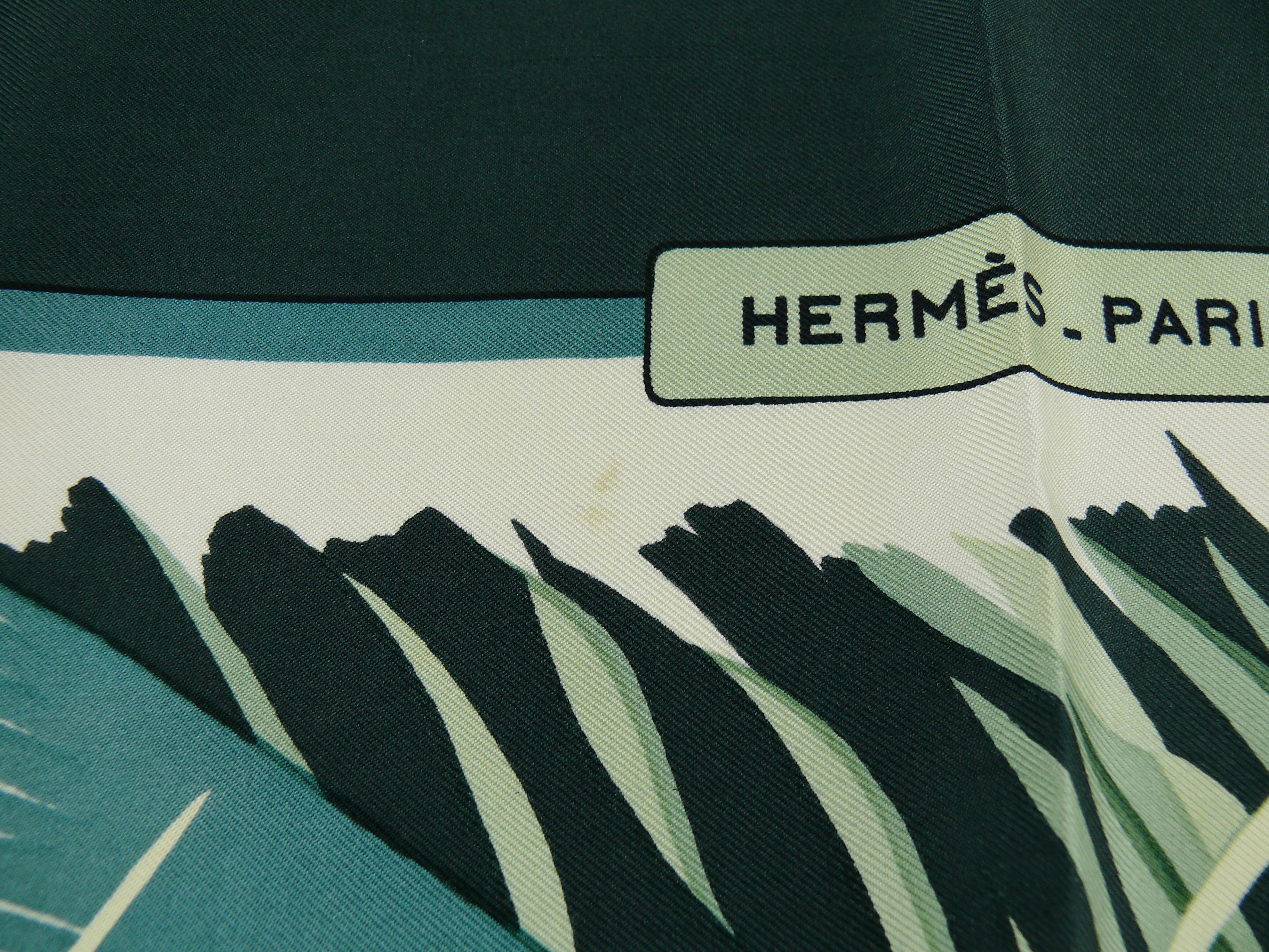 Hermes Vintage Silk Carre Scarf Cols Verts by Christiane Vauzelles 6