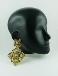 Zoe Coste Boucles d'oreilles pendantes vintage d'inspiration byzantine massive