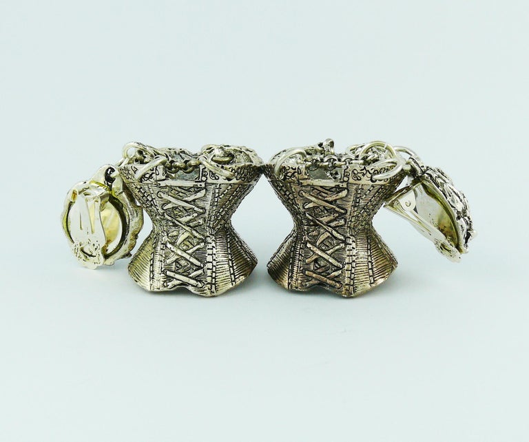 Chantal Thomass Vintage Novelty Corset Dangling Earrings For Sale at