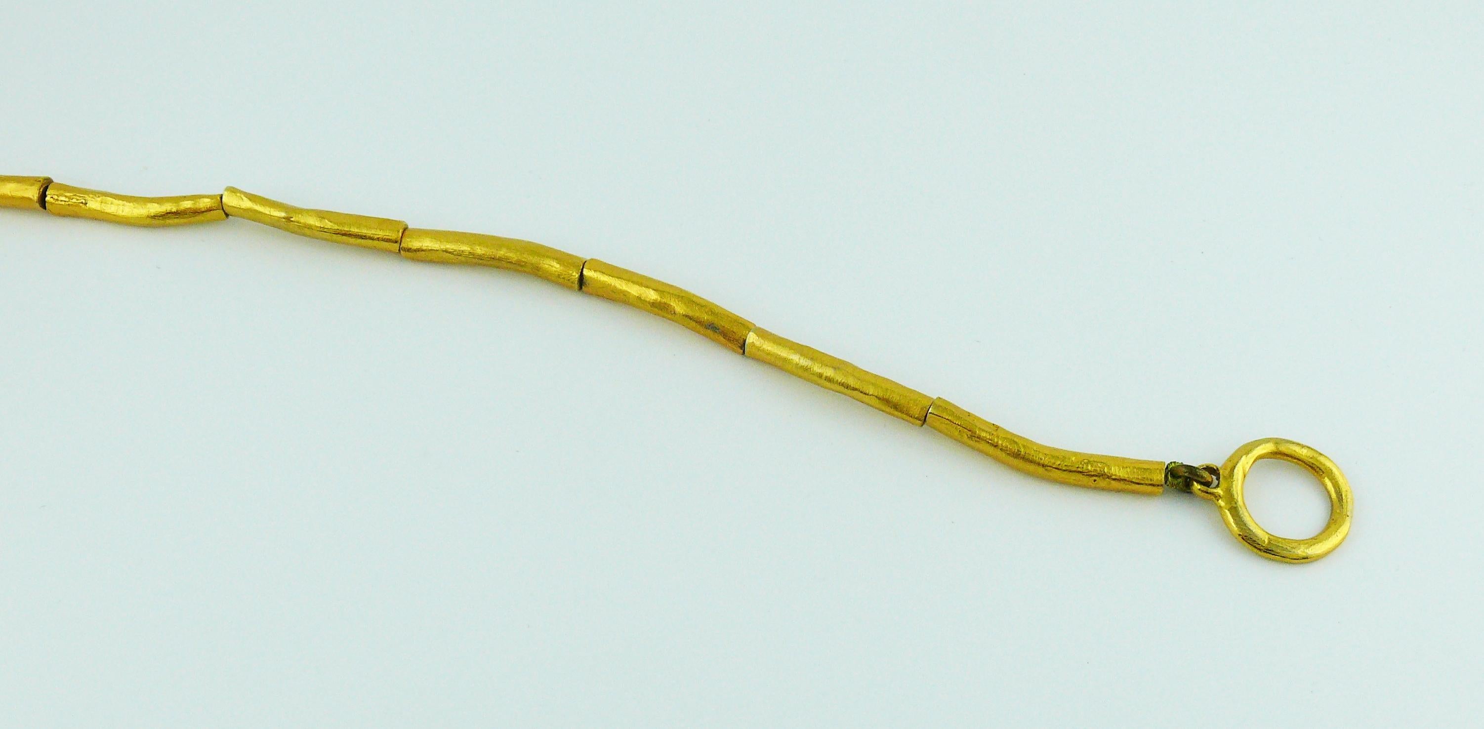 Christian Lacroix Vintage Gold Toned Cross Pendant Necklace 1
