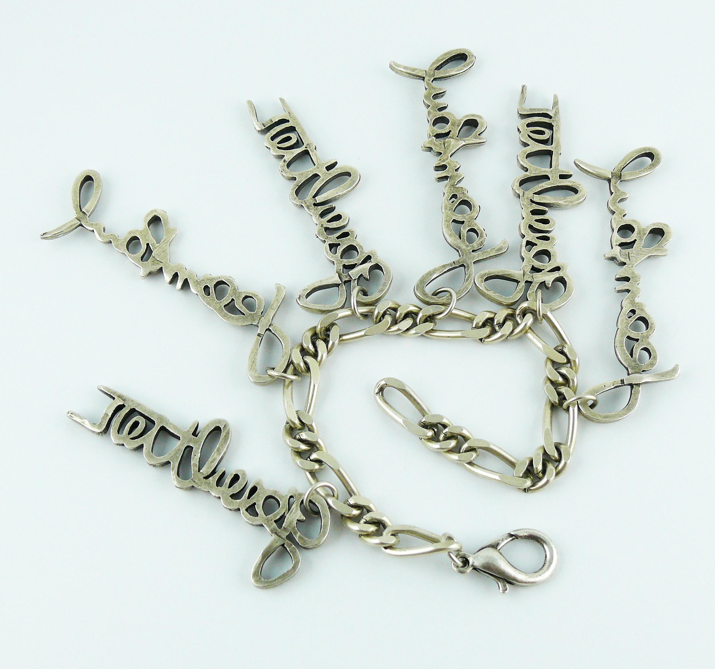 Jean Paul Gaultier Cursive Charm Bracelet In Excellent Condition For Sale In Nice, FR