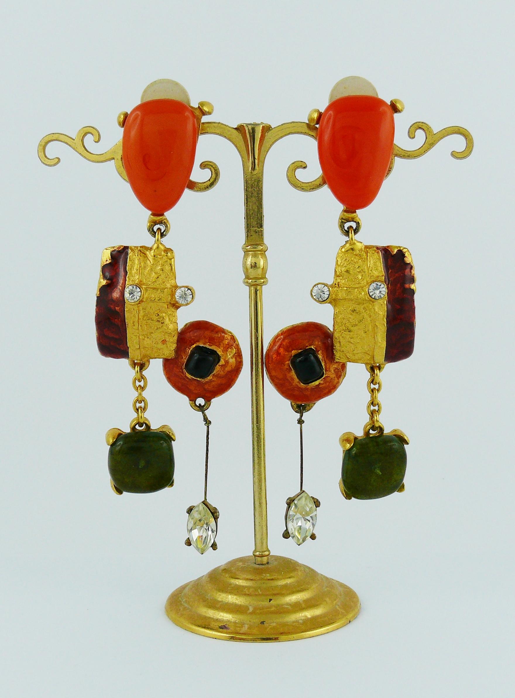 Christian Lacroix Vintage Abstract Dangling Earrings In Good Condition In Nice, FR