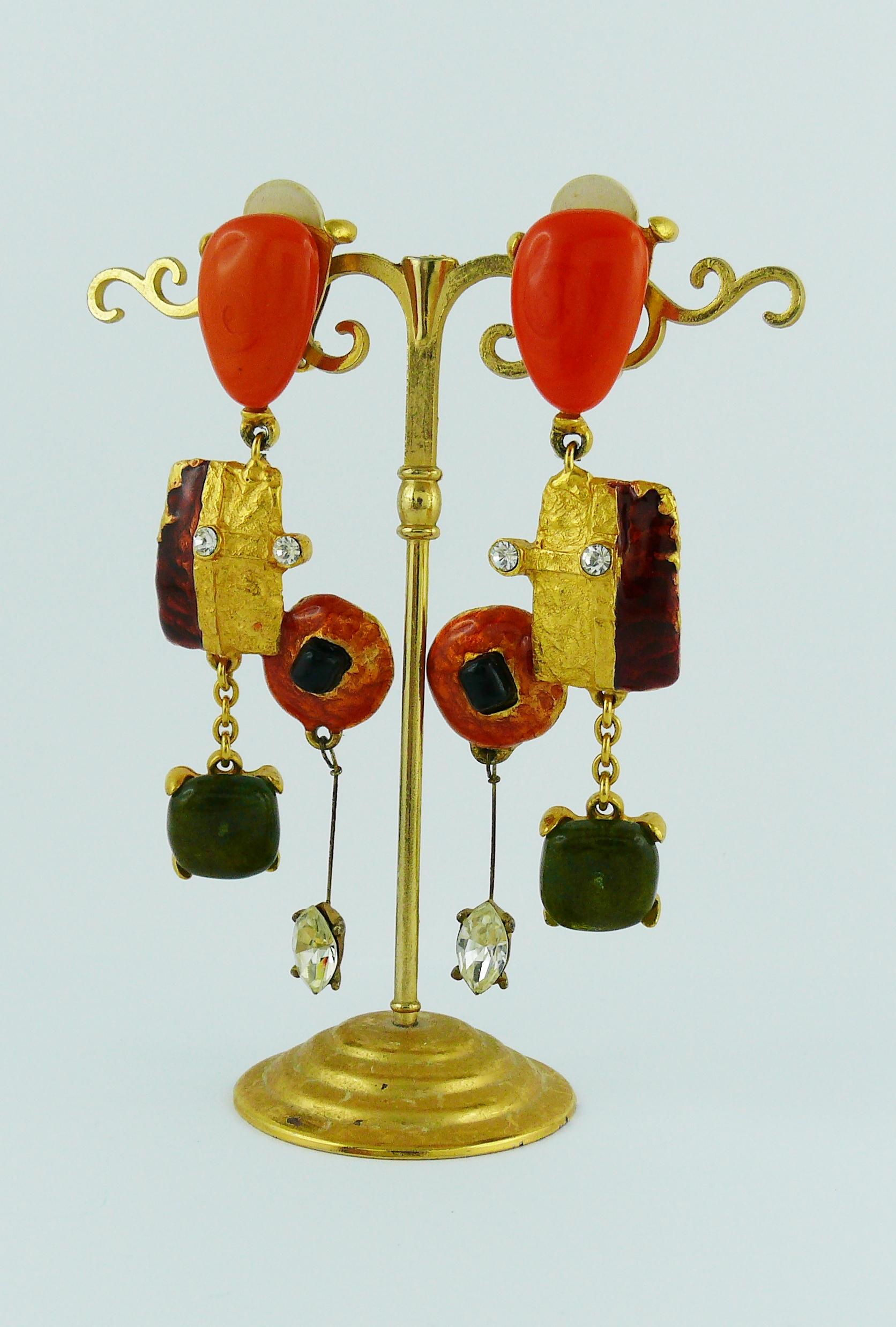 Women's Christian Lacroix Vintage Abstract Dangling Earrings