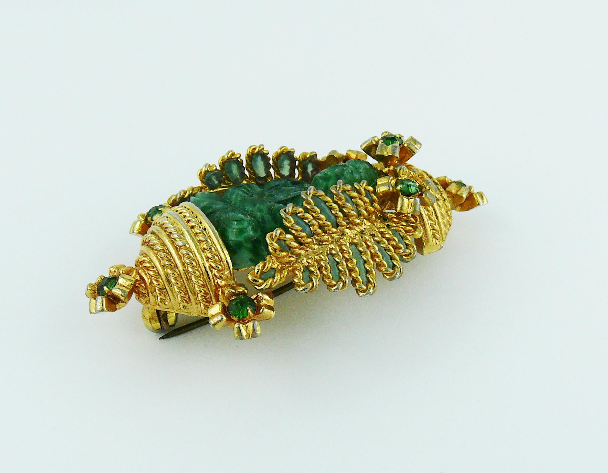 Women's or Men's Christian Dior Vintage Buddha Temple Brooch, 1967 