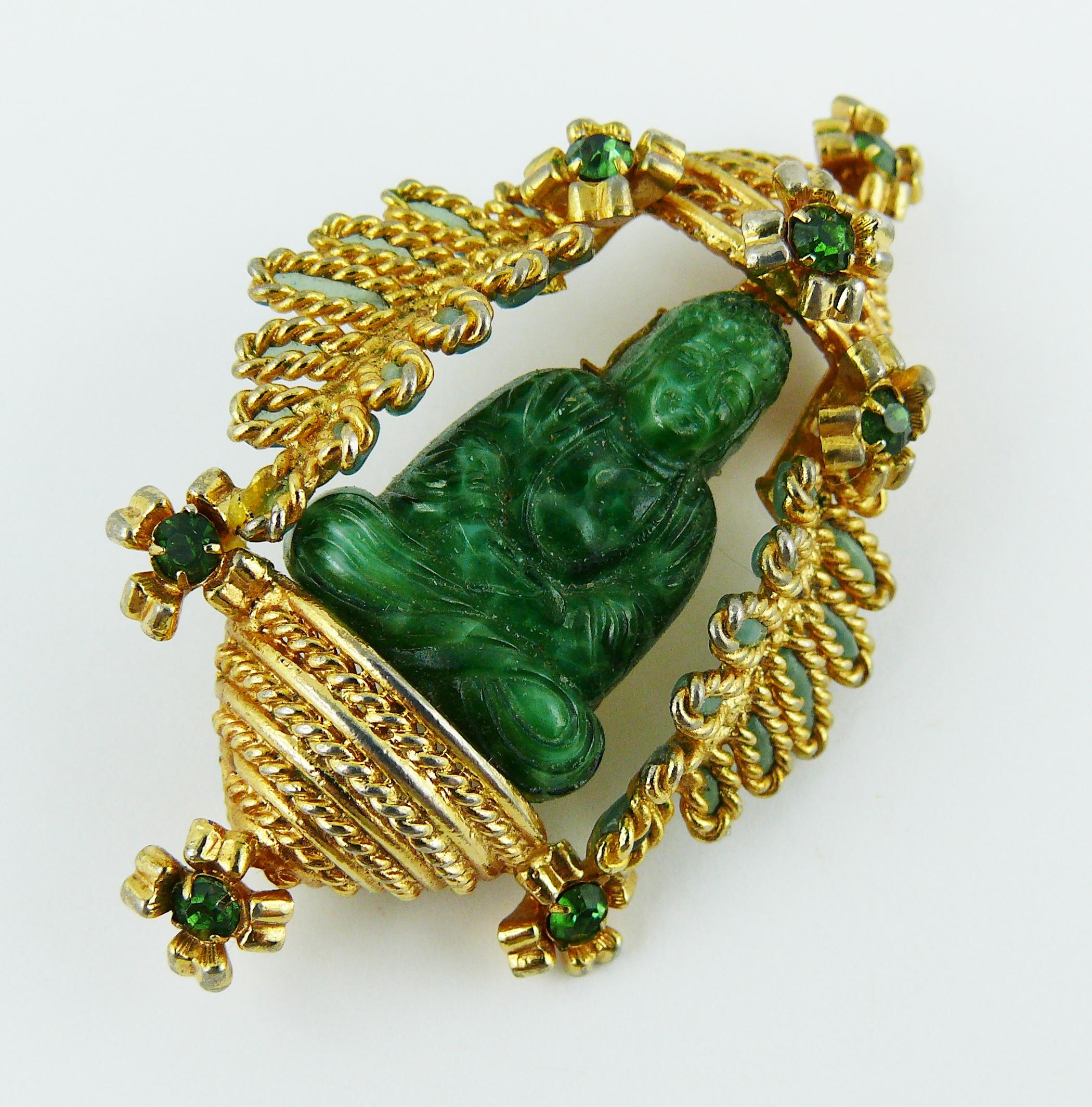 Christian Dior Vintage Buddha Temple Brooch, 1967  In Fair Condition In Nice, FR