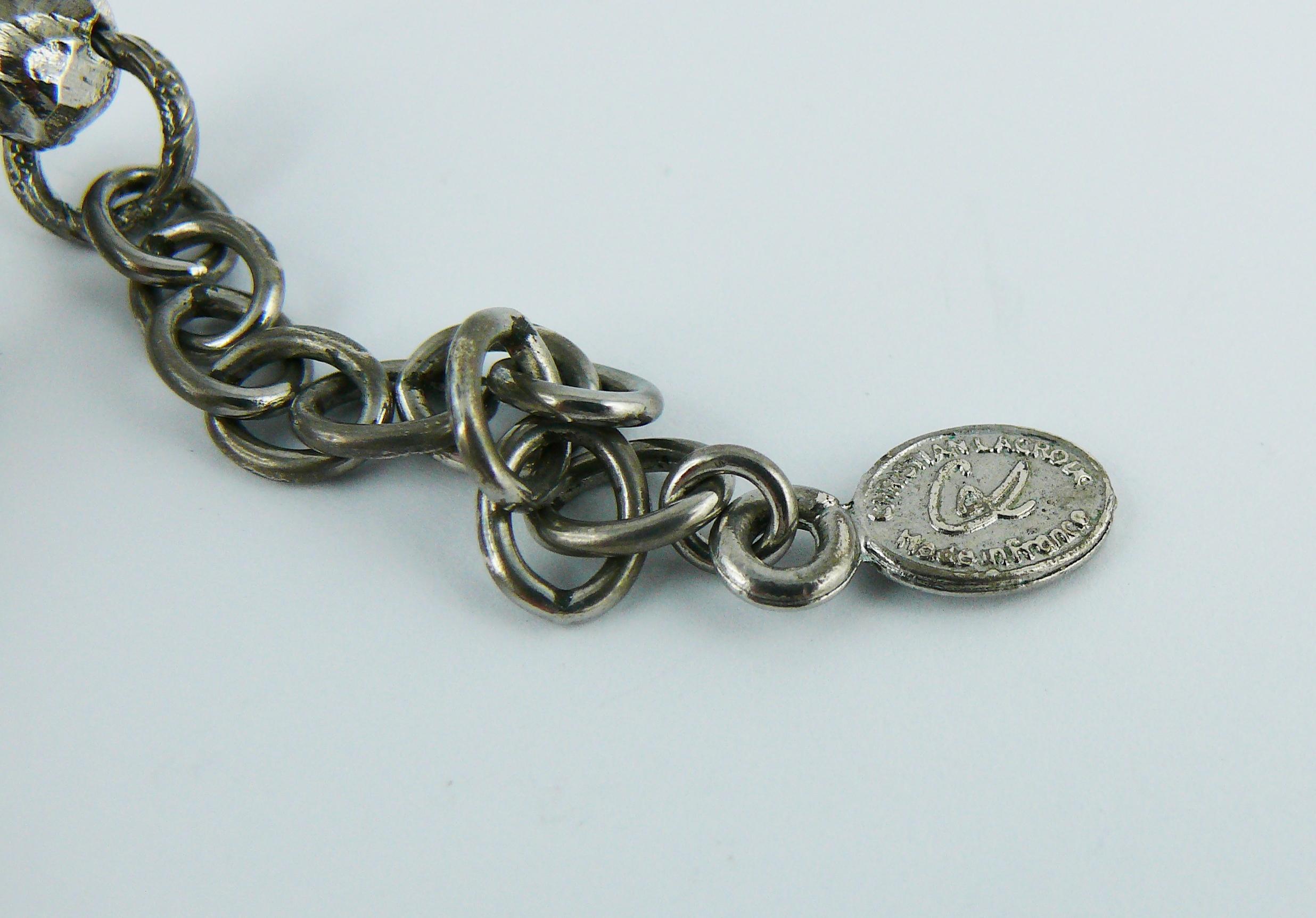 Christian Lacroix Vintage Silver Toned Collar Necklace 4