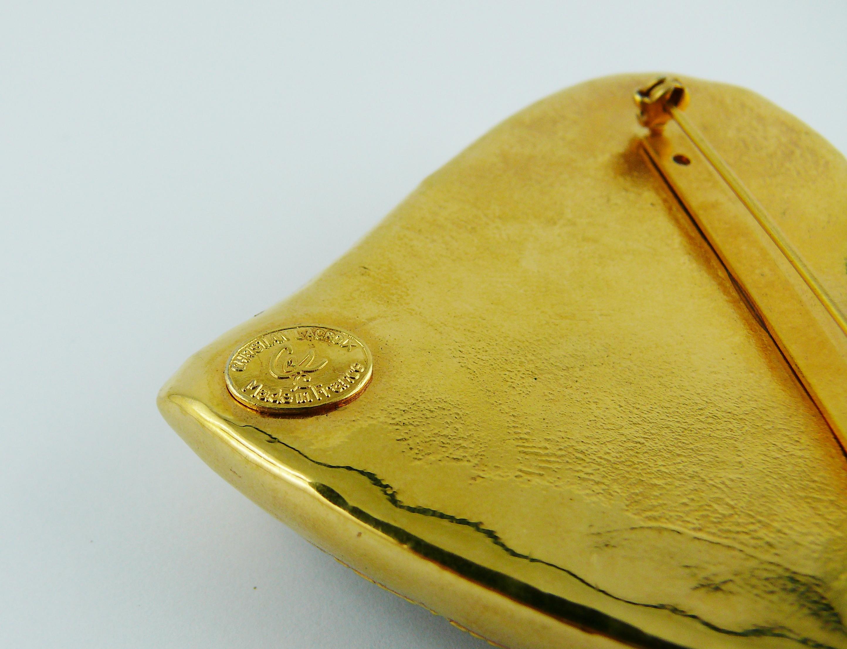 Christian Lacroix Vintage Massive Jewelled Heart Brooch 1